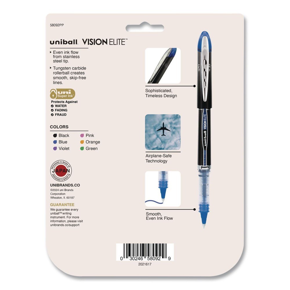 uni-ball 58092PP Gel Pen – Assorted Ink and Barrel Colors/Fine (8-Piece/Set) New