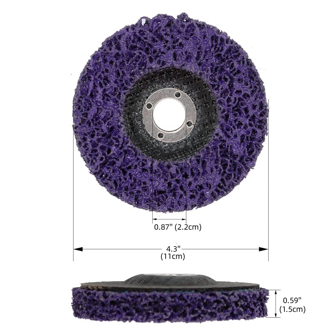 10 PCS 4.5″ x 7/8″ Black & Purple Poly Strip Discs, Rust Paint Oxidation Remover