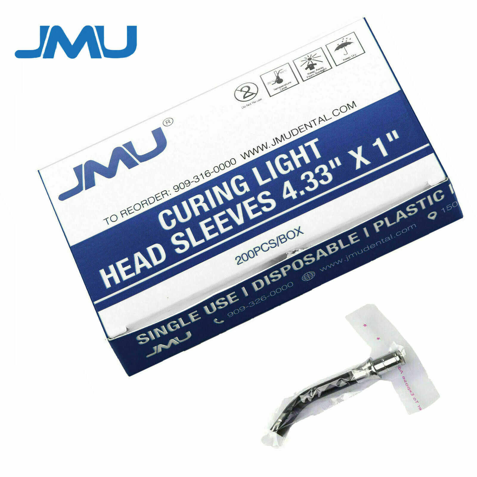 1000(5Boxes) Disposable Dental PE Curing Light Head Tips Sleeves Covers 4.33″X1″