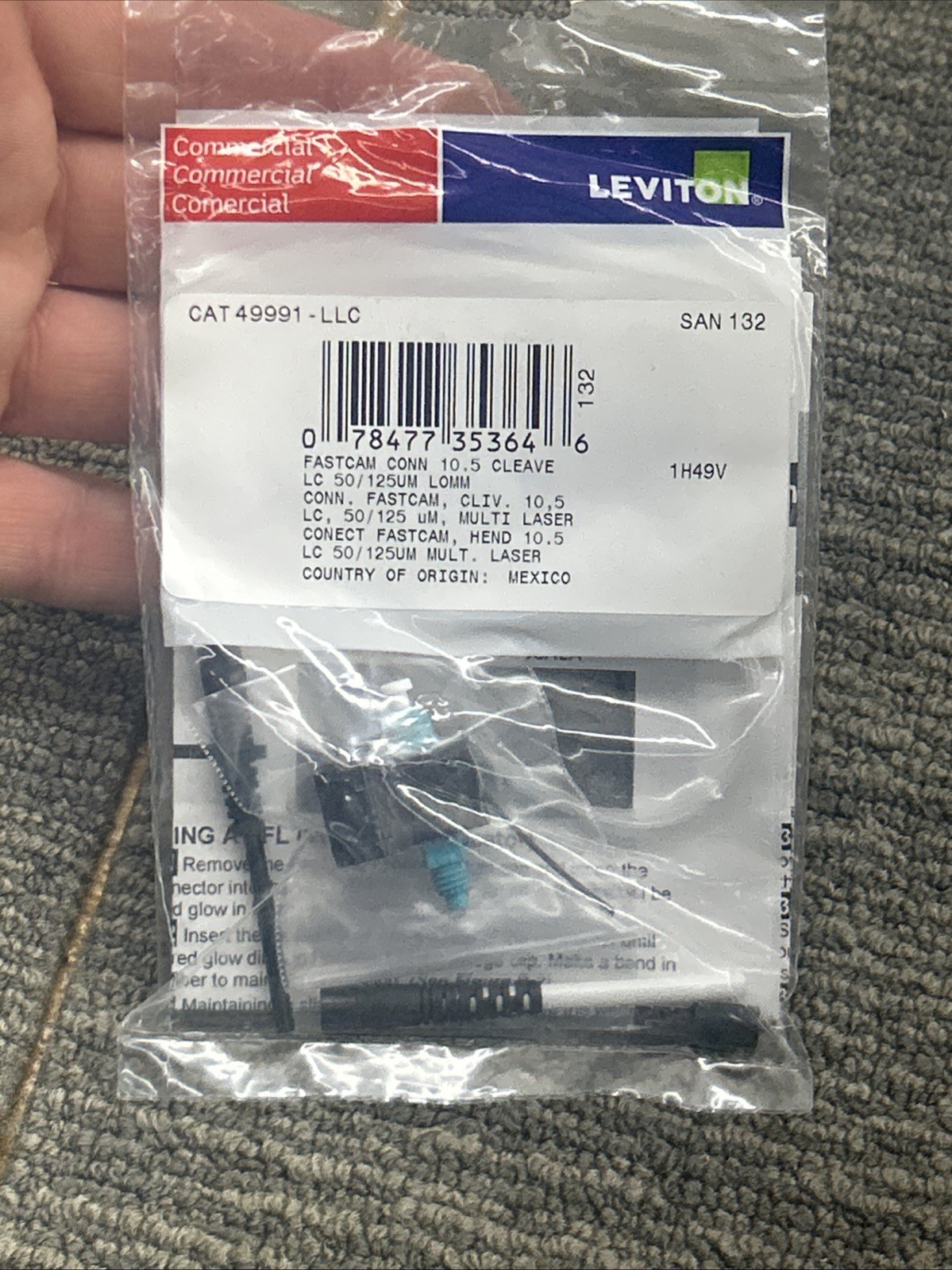 49991-LLC Leviton FastCAM Pre-polished Con LC Aqua 50/125μm MM NEW STOCK 1010341