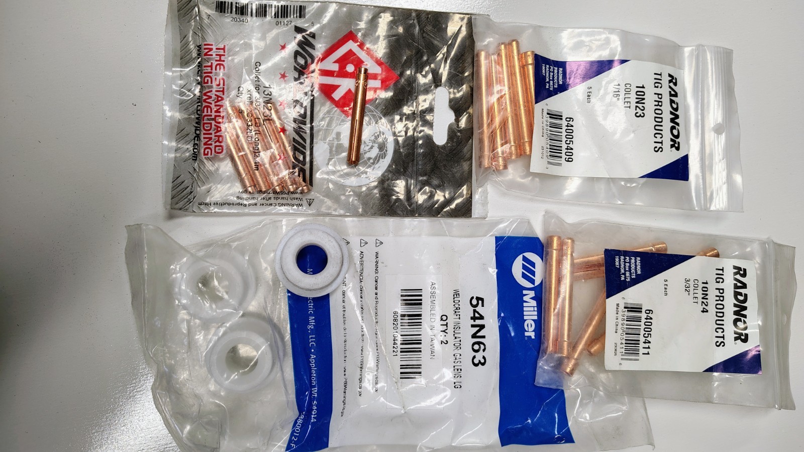26fv Tig Torch welding Consumable Kit. Miller, Radnor, Ck worldwide