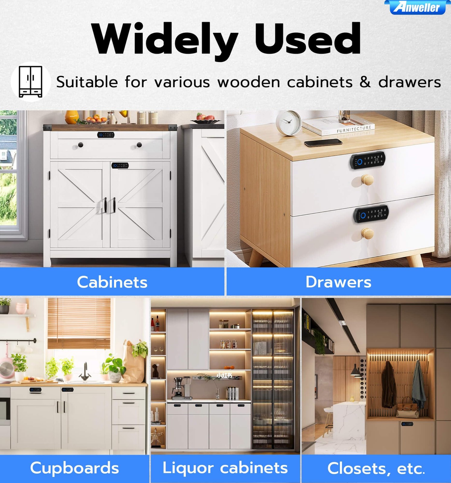 Baby Proofing Smart Cabinet Locks, Child Proof Fingerprint Drawer Locks, Hidd…