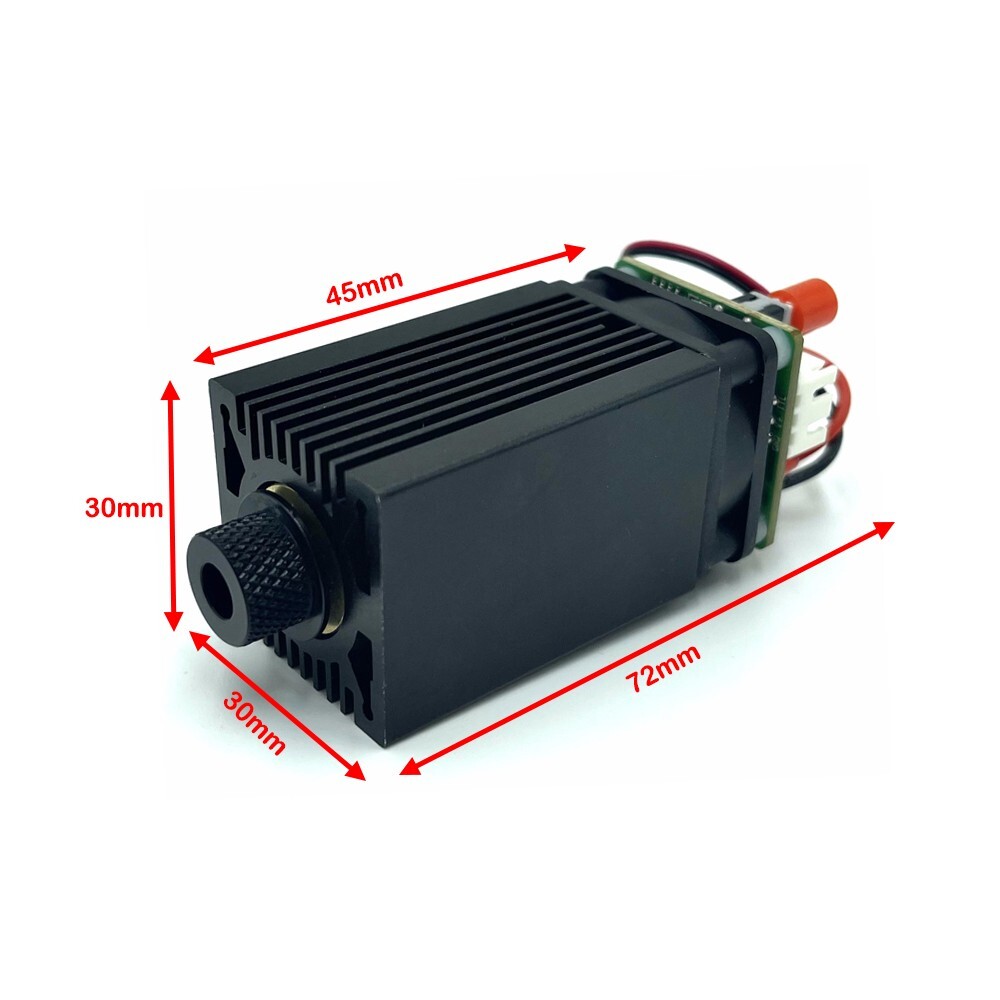 Green 520nm 1W 1000mW Laser Diode Head Module Dot Spot Focus Adjustable with TTL