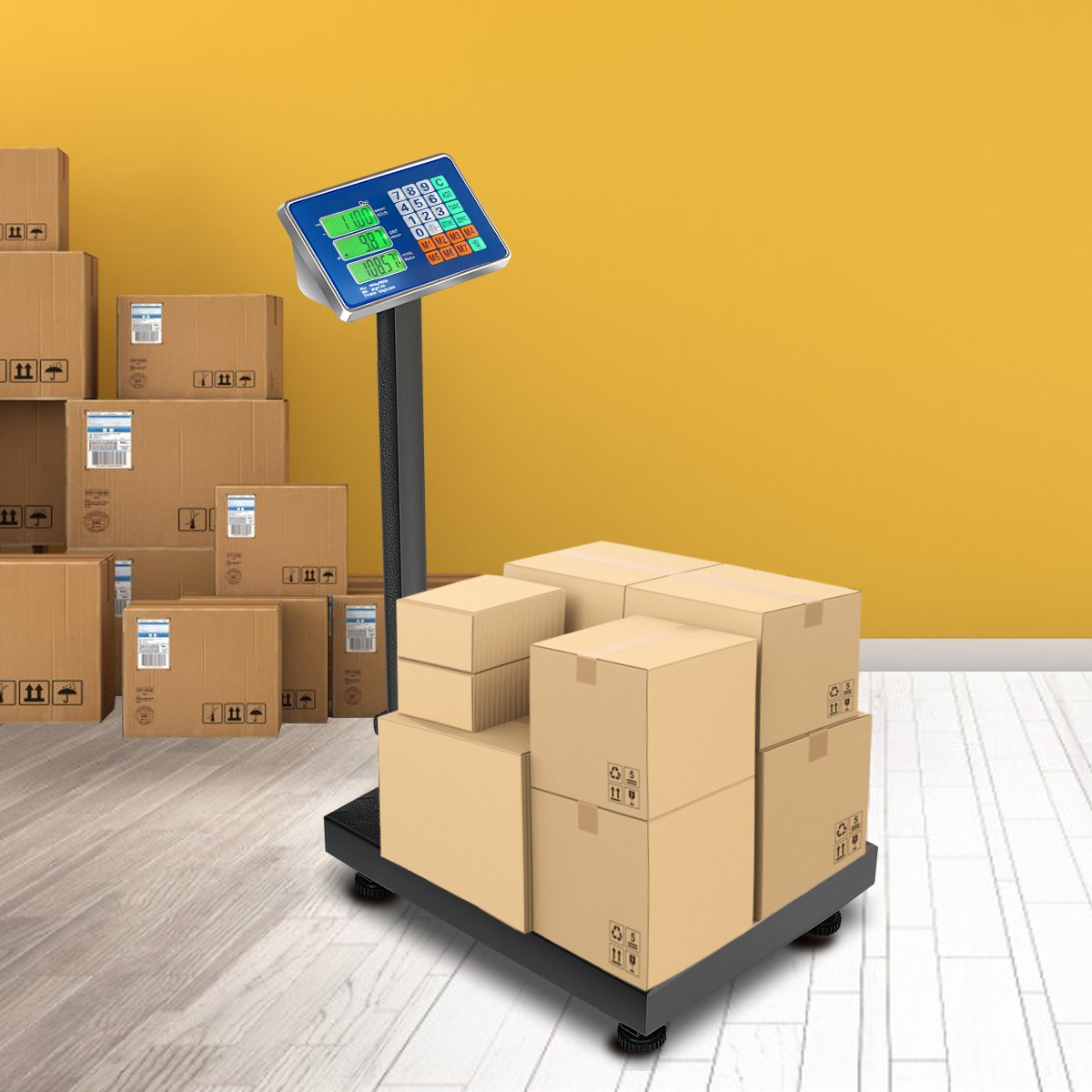 660lbs Weight Platform Scale Digital Floor Folding Scale Postal Shipping Mailing