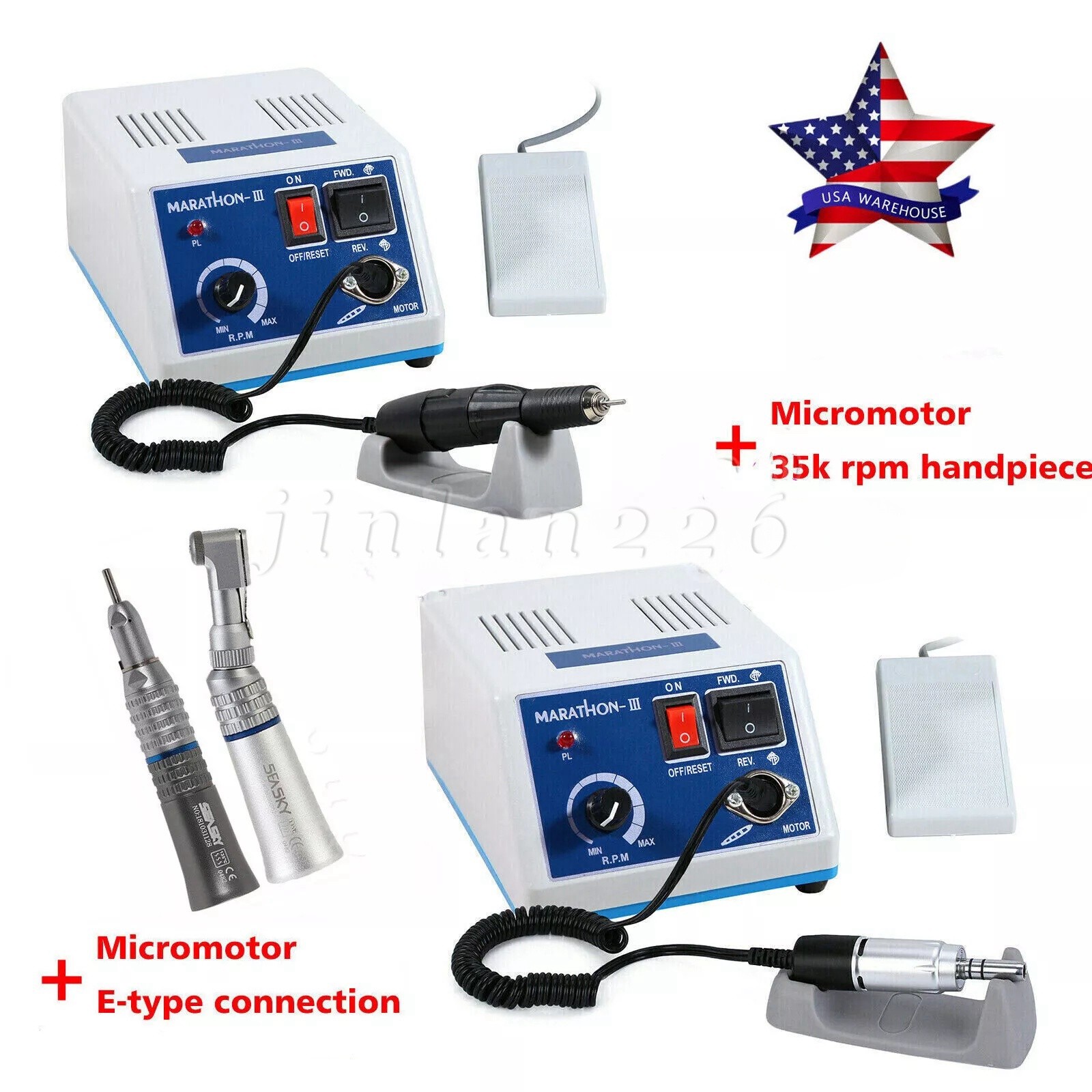 Dental Lab Marathon Electric Micromotor N3/ 35K RPM Motor Polishing Handpiece Or