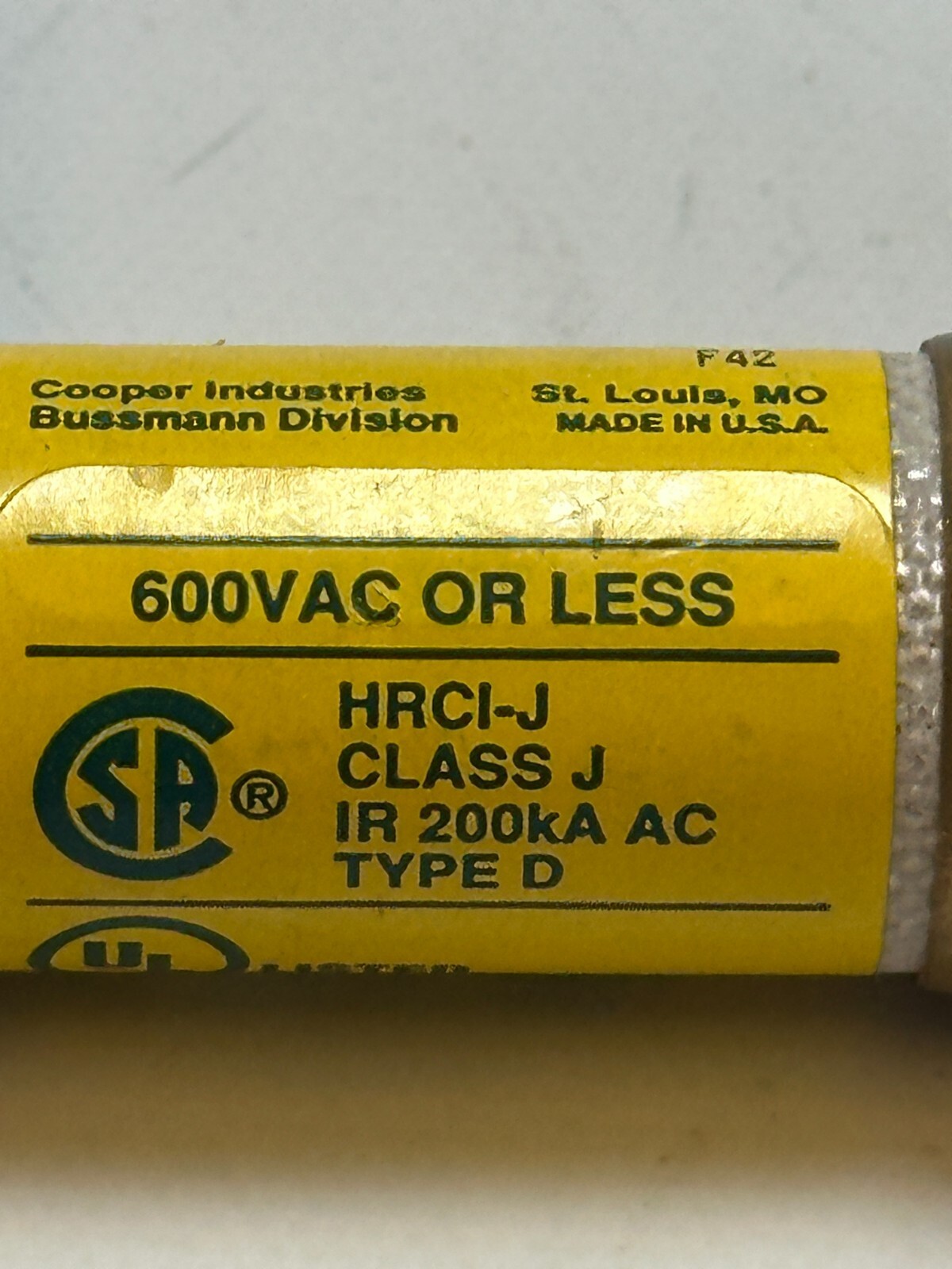 Bussmann LPJ-15SP Fuse Low Peak Dual Element Time Delay Type D 15A/600V
