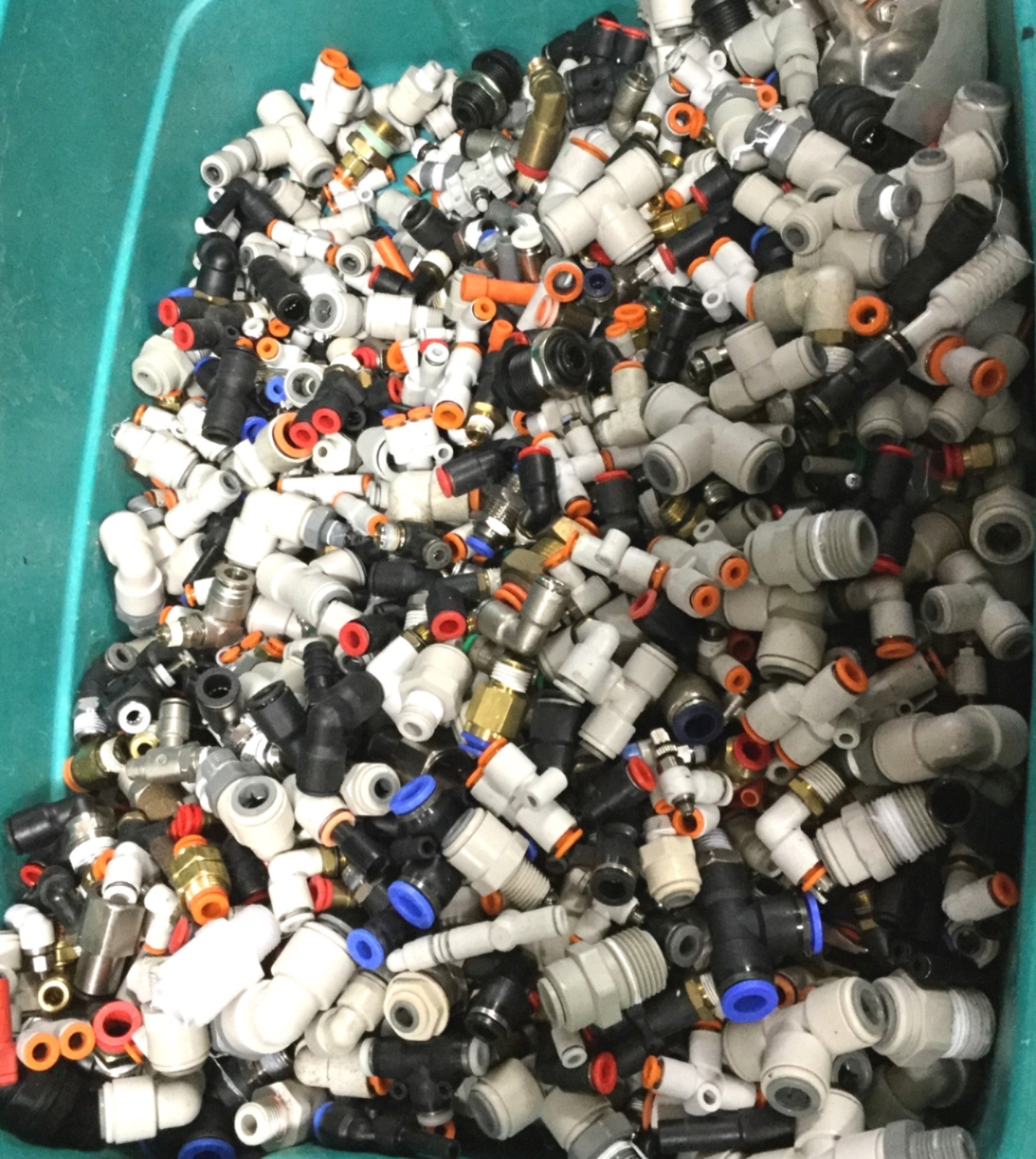4 Pounds of Randomly Assorted Pneumatic Fittings, See Pictures for Details