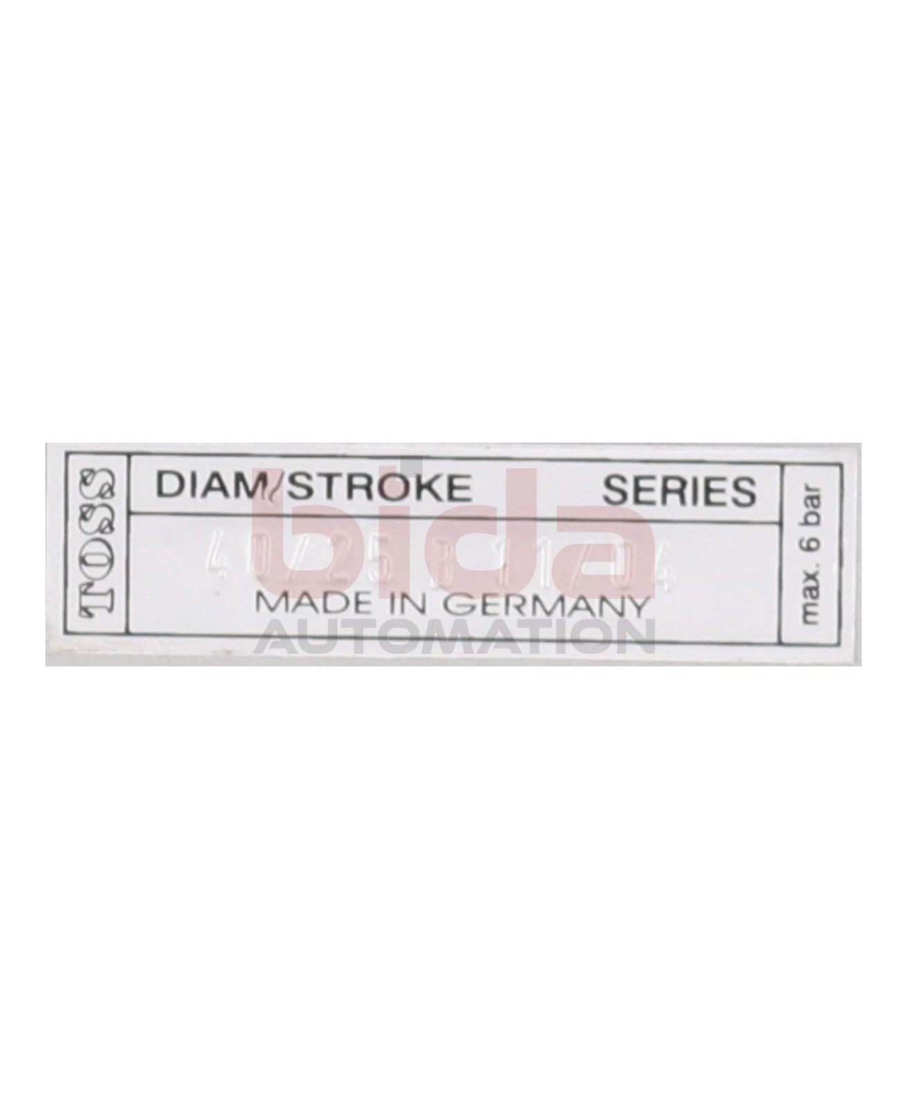 Toss 40/25 B 11/04 Ventil 6bar