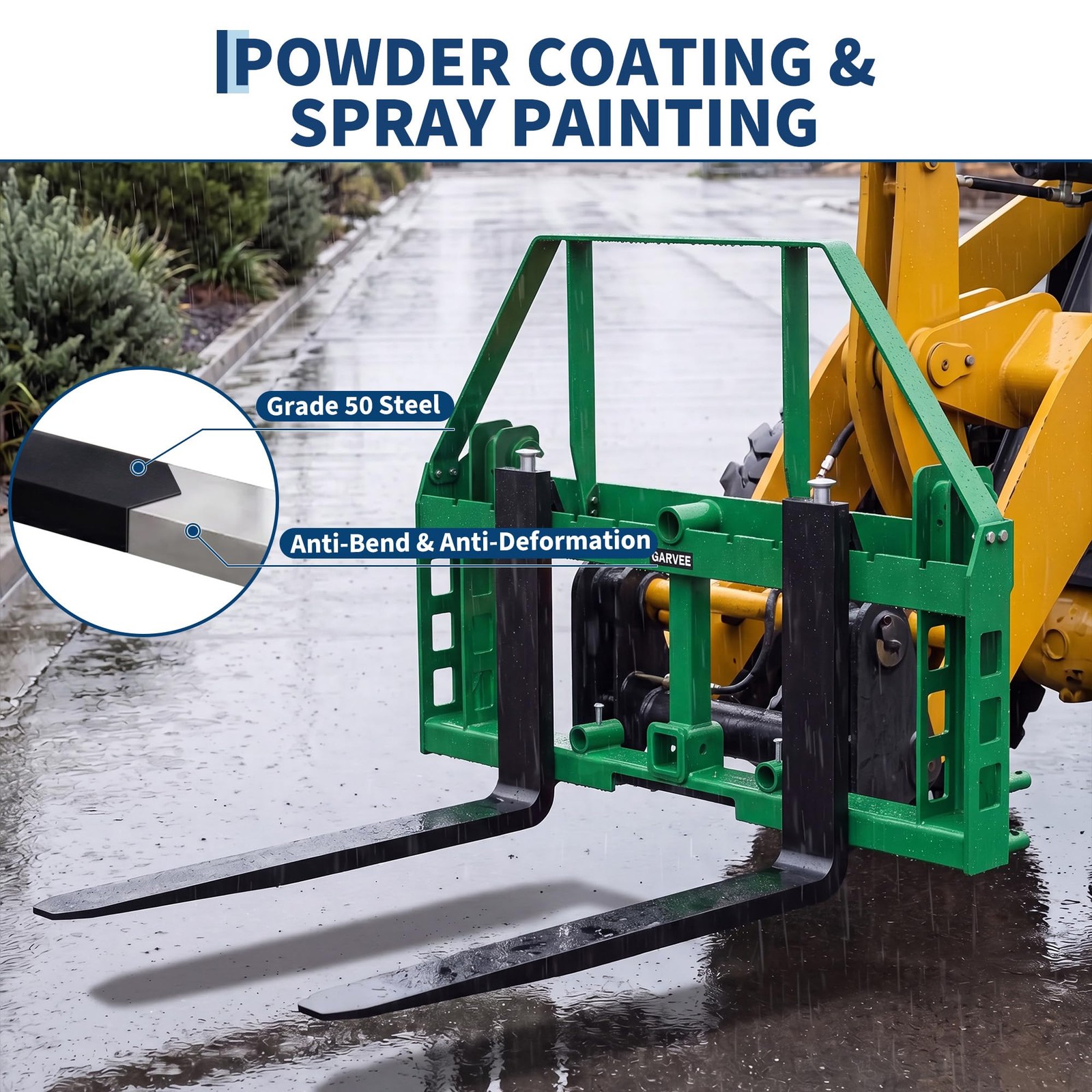4000 LBS Pallet Fork Frame w/48″ Fork Blades JD Tractors 49″ Skid Steer Pallet