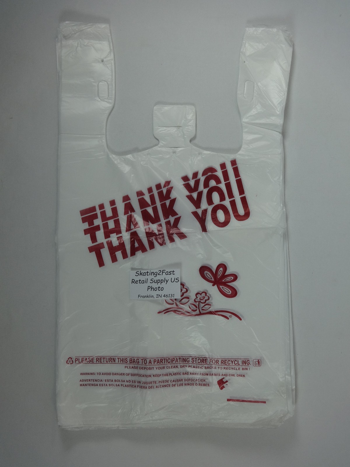 THANK YOU T-Shirt Bags 11.5″ x 6.25″ x 21″ Plastic Retail Shopping