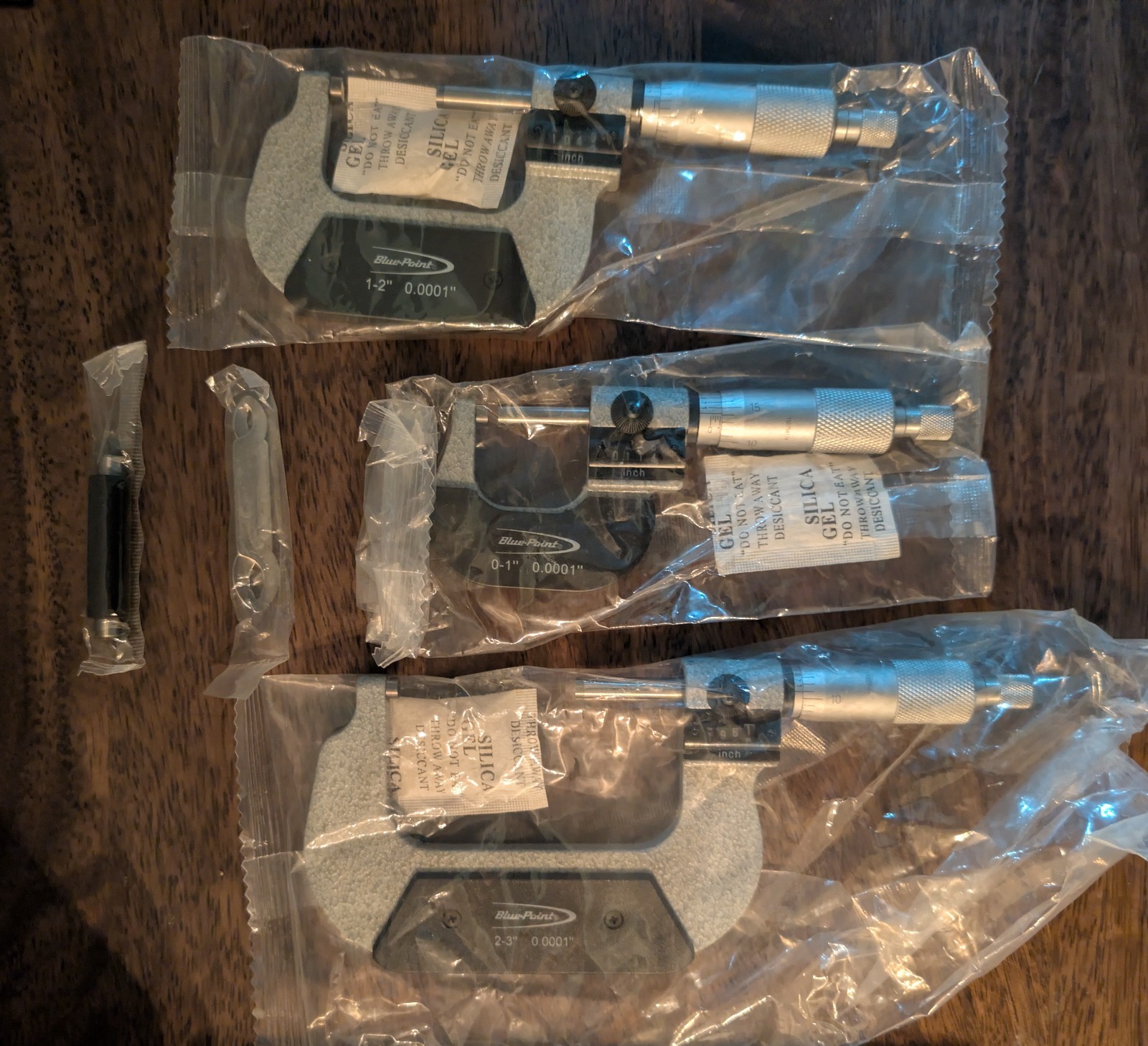 Snap-On Blue-Point 0-3″ Digit Micrometer Set NOS MIC103B (MISSING 1″ Standard)