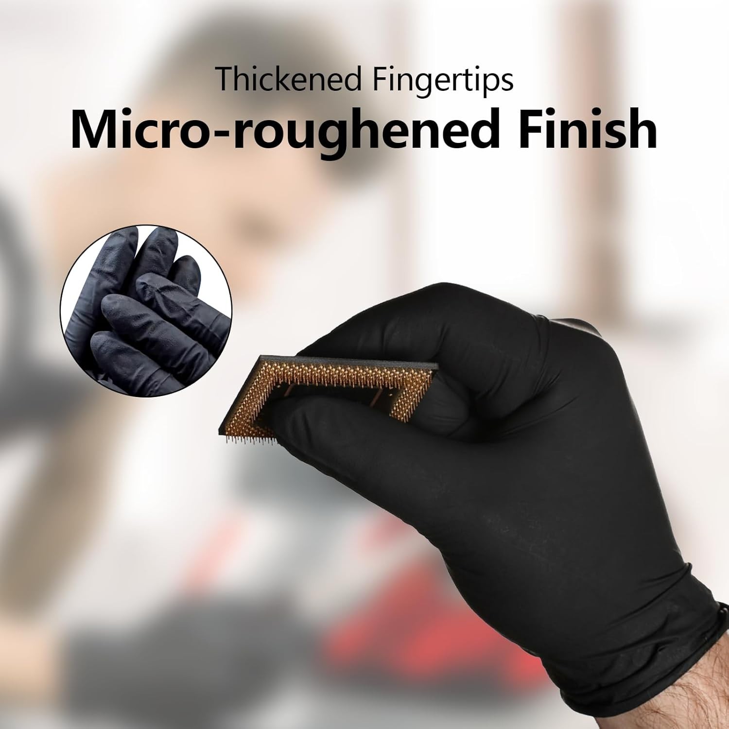 First Glove Black Industrial Disposable Nitrile Gloves 6 Mil Latex & Powder Free