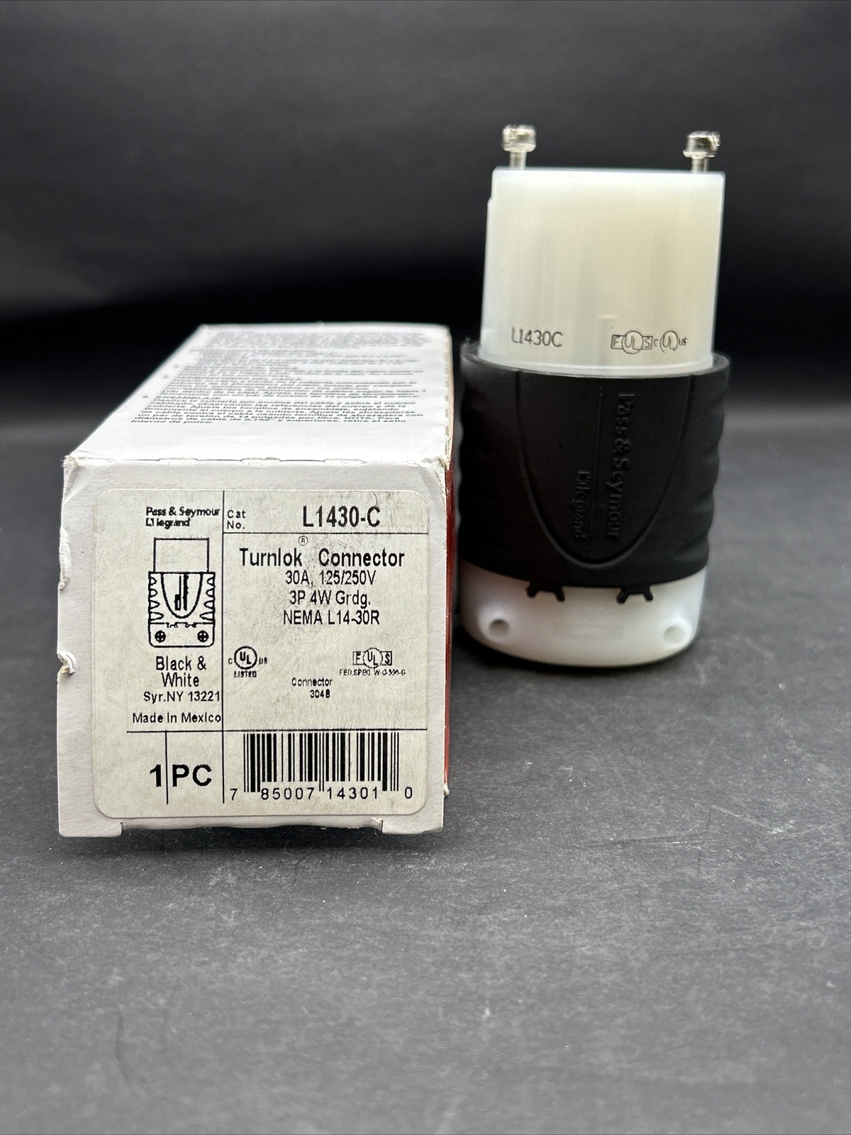 Legrand Turnlok Connector 30A 125/250V 3P 4W Grdg L14-30R *NEW*