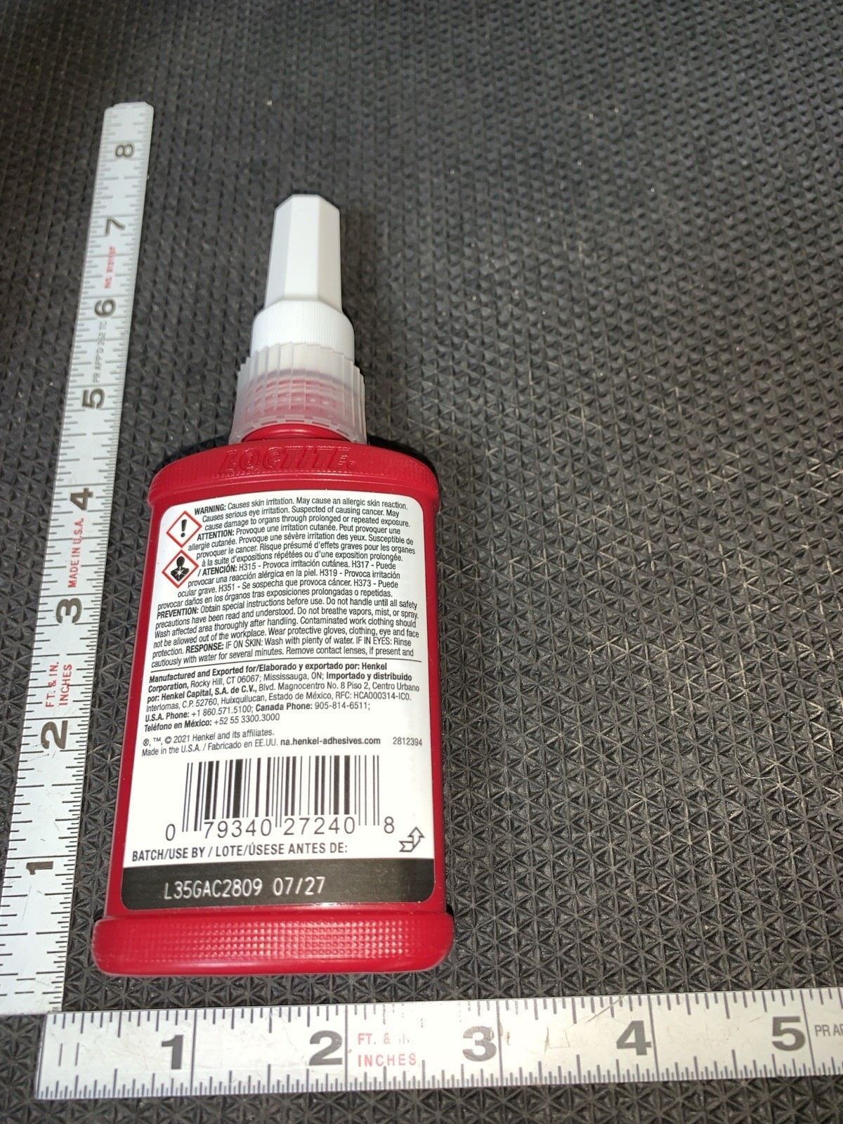 Loctite 272 Red High Strength thread locker 50 ml Exp bottle July2027 USA