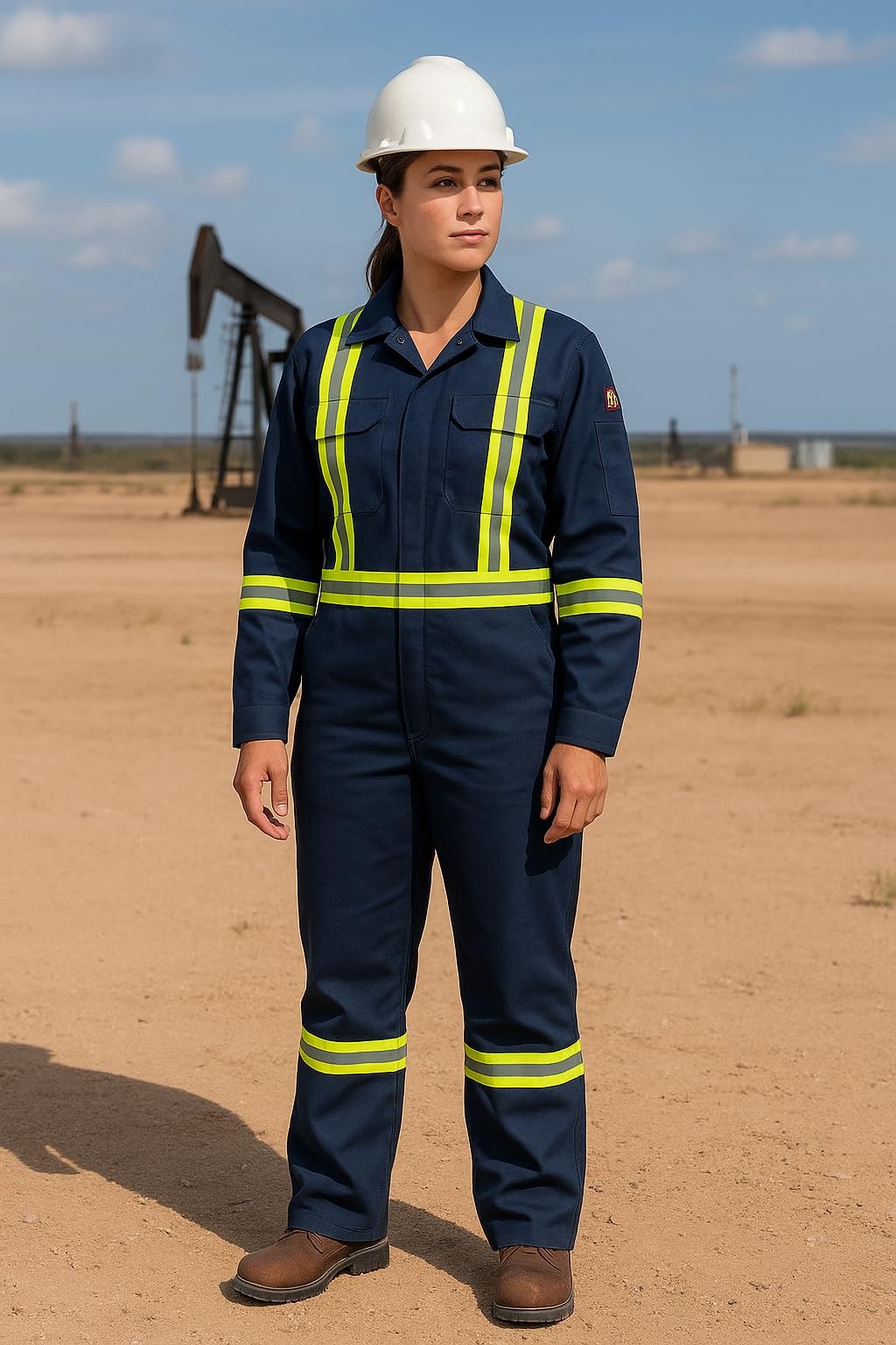 Just In Trend Hi-Vis Coverall, 100% Cotton, 7oz, Leg Zipper S Navy Blue