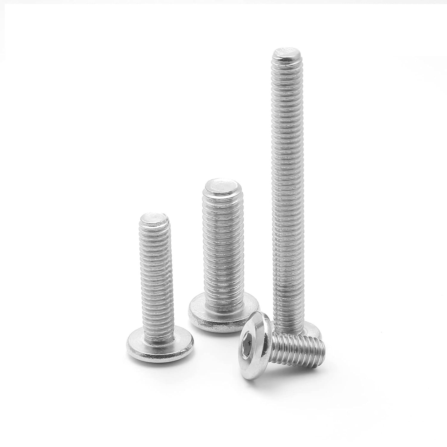 Biaungdo 60 Pcs M6x15mm Stainless Steel Flat Head Hex Socket Cap Bolts Screws Co
