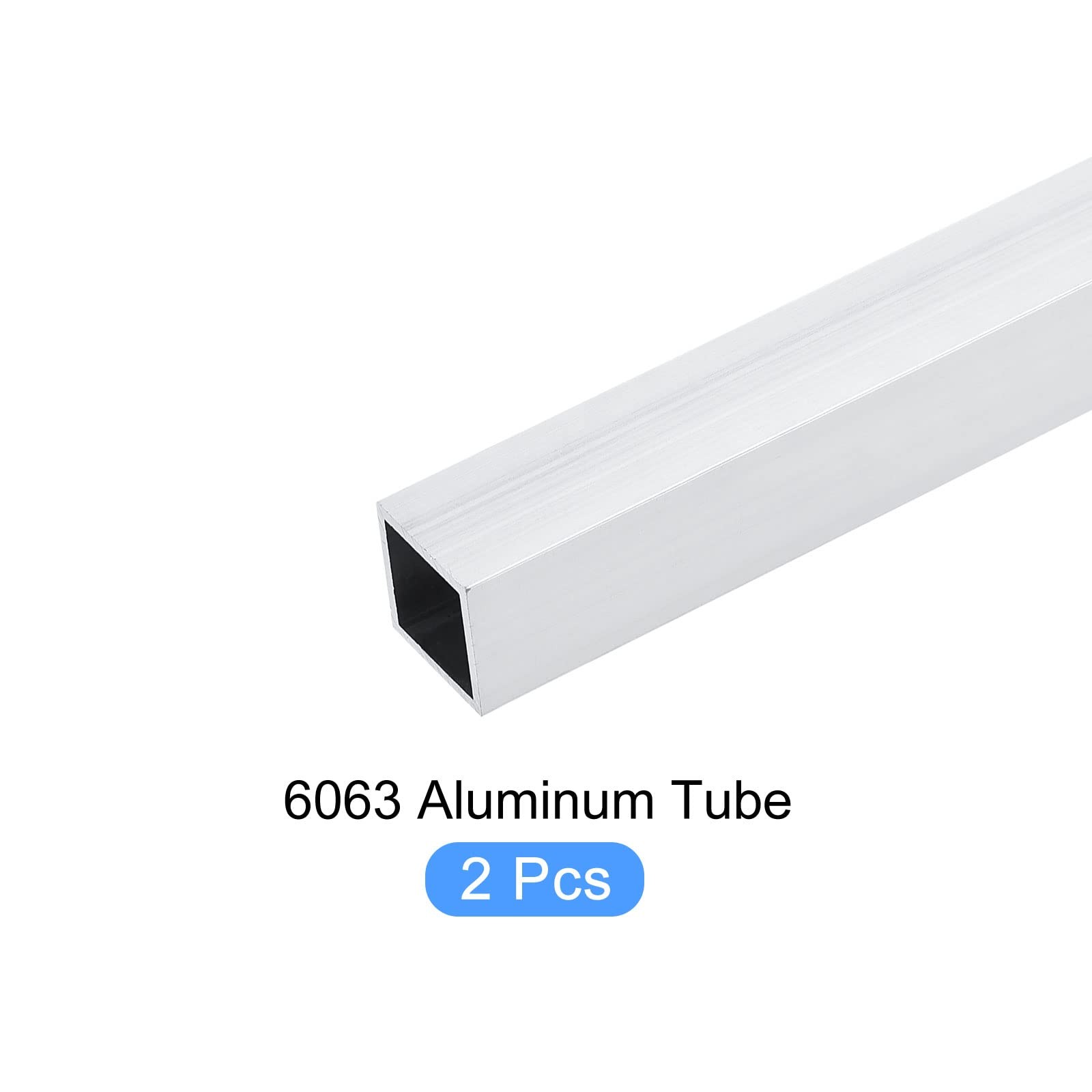 METALLIXITY Square Aluminum Tube (25mm x 25mm x 2mm x 300mm) 2Pcs, 6063 Alumi…