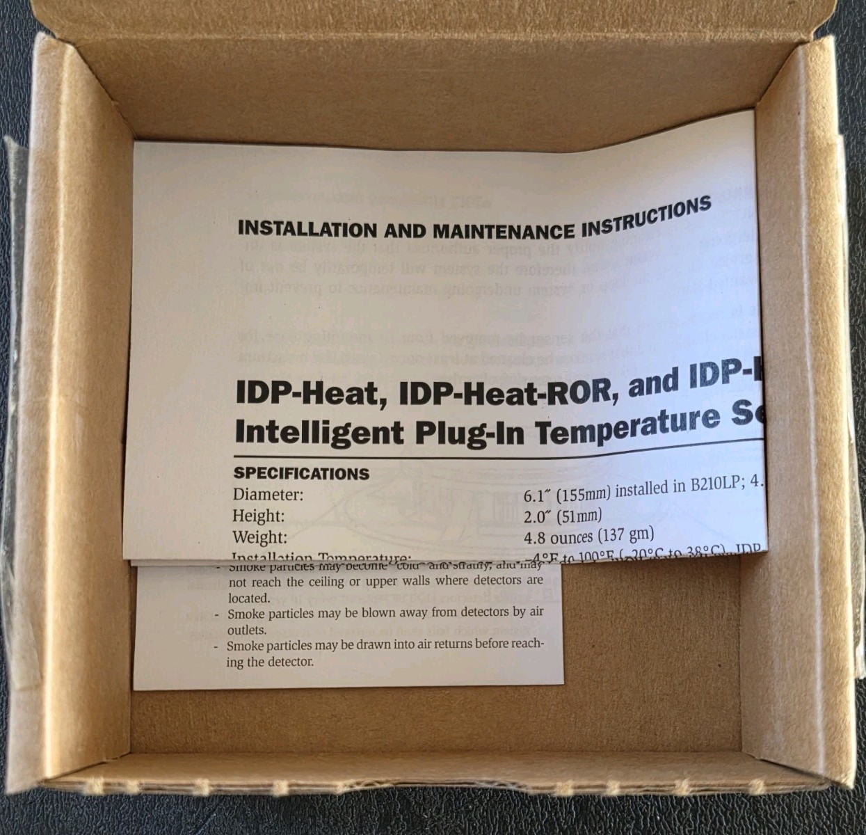 FARENHYT IDP-HEAT-ROR FIXED TEMP W/ RATE OF RISE HEAT DETECTOR «IVORY» – 4 AVAIL