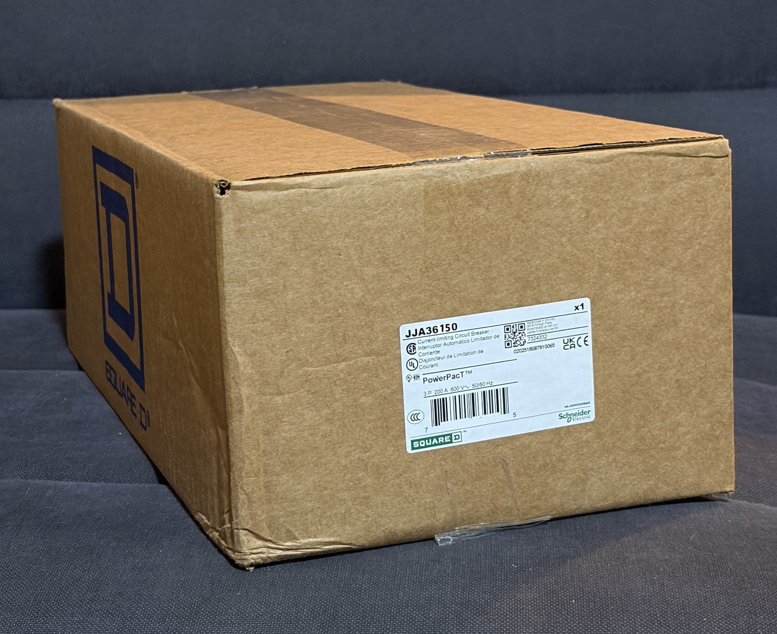 New Square D JJA36150, 150A, 3 pole, 600VAC, 25kA Circuit Breaker Schneider