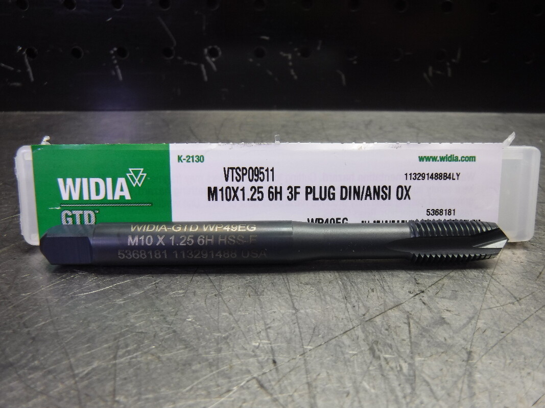 Widia HSS-E M10x1.25 6H Spiral Point Plug Tap 3 Flute VTSPO9511 WP49EG (LOC191)