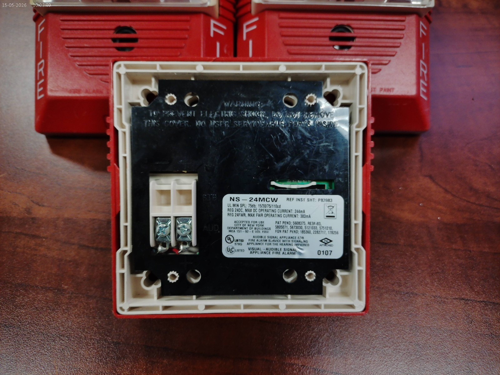 Wheelock NS-24MCW Strobe Light Fire Alarm Red. Pre-owned