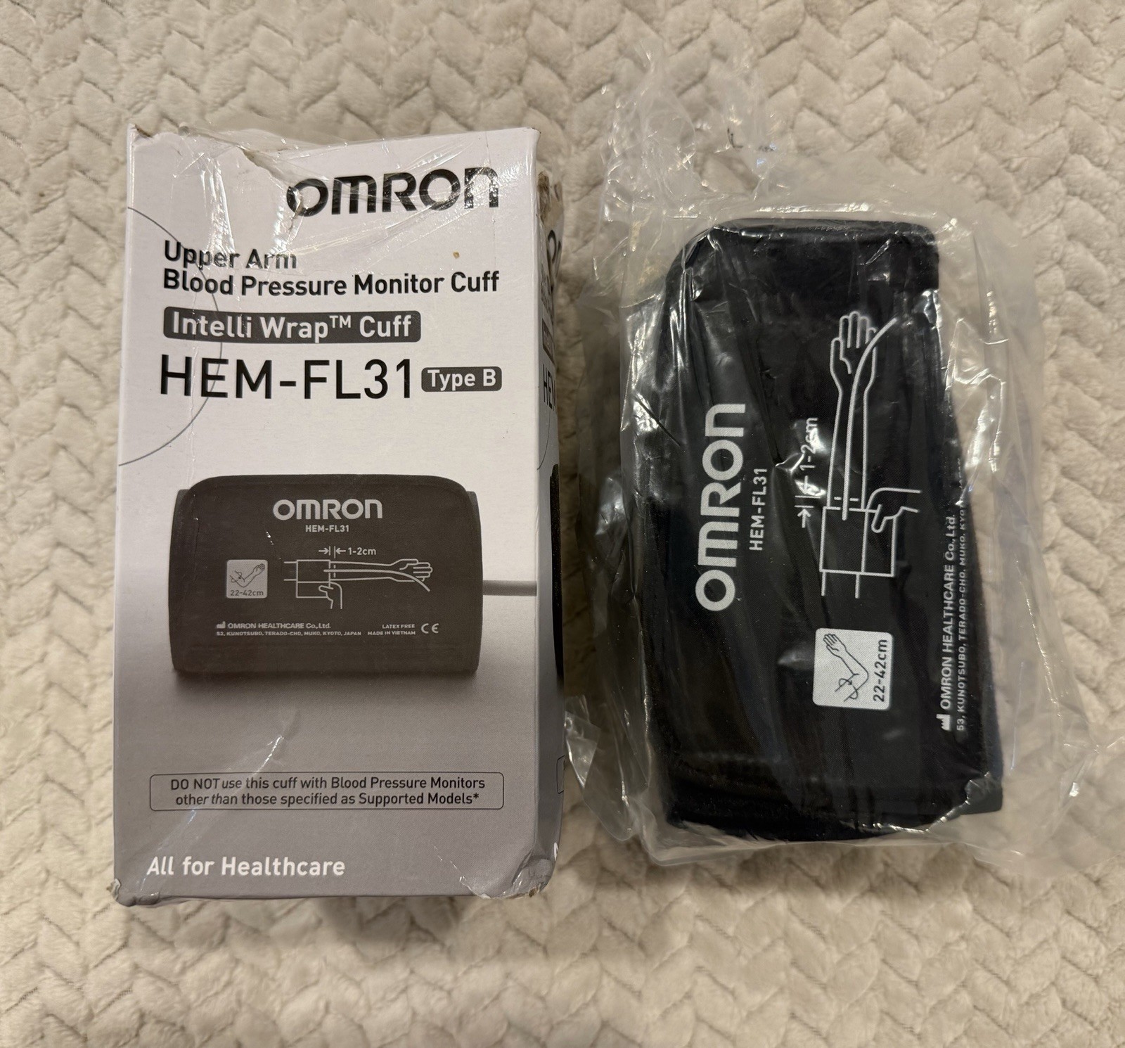 Omron HEM-FL31 Type B Upper Arm Blood Pressure Cuff 22-42cm Open Box