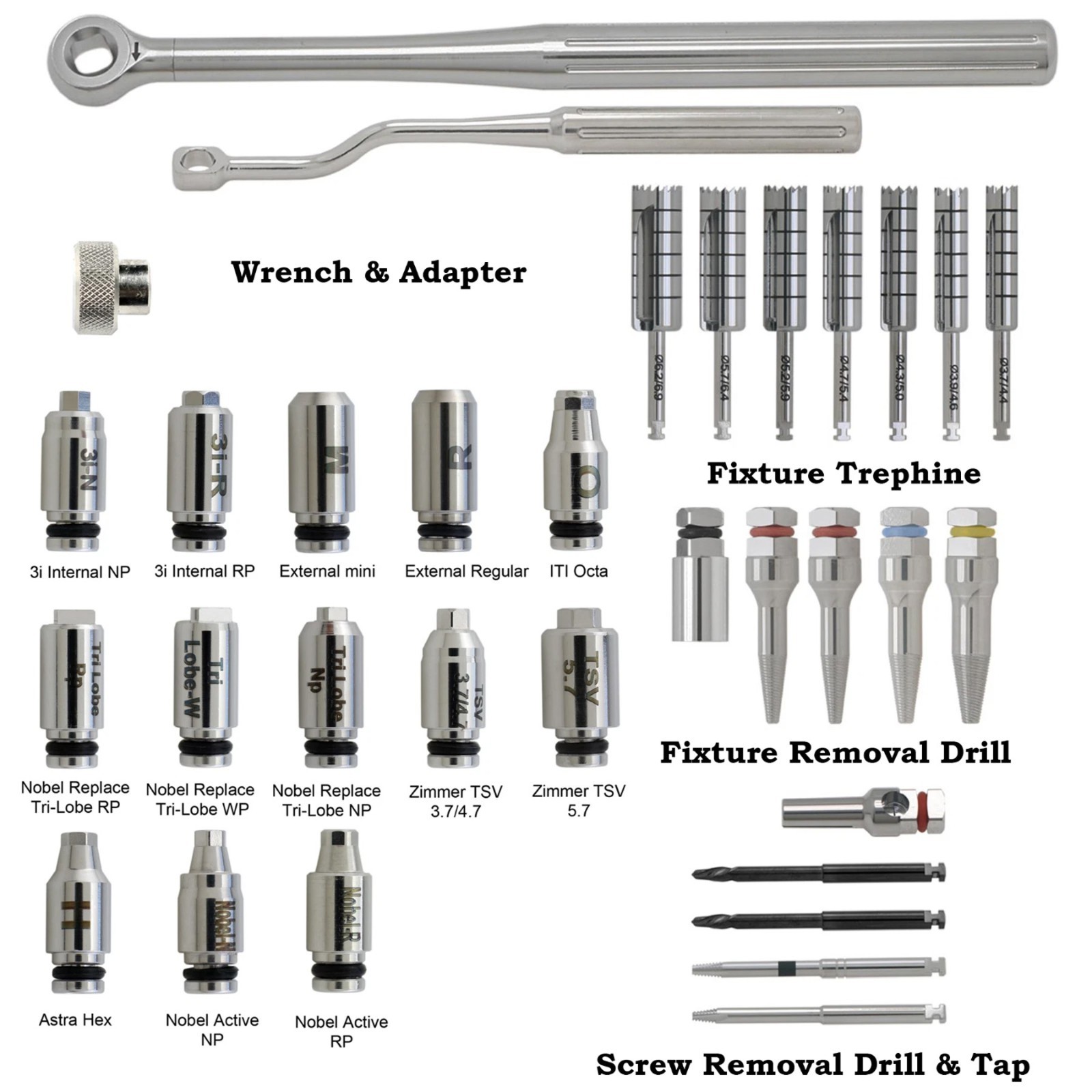 Salvin Implant Rescue Kit MCT FSRK-02 Implant Fixture & Fractured Screw Removal