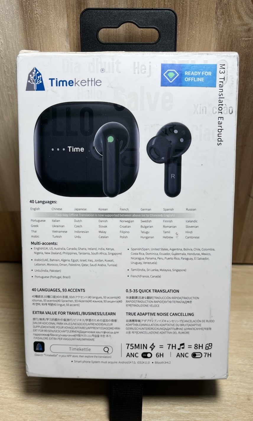 Timekettle M3 Language Translator Earbuds Headphones Two-Way Device 40 Languages