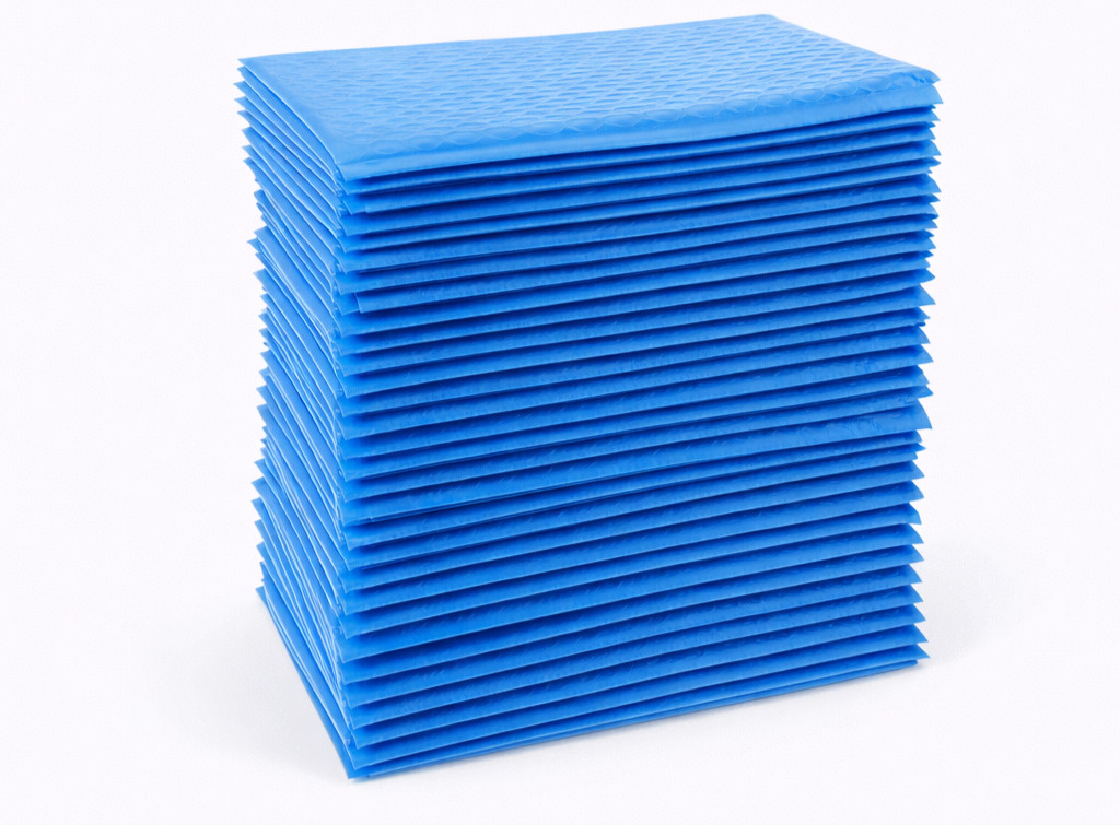 1000 Bulk Blue Poly Bubble Mailers #000 4×8 Water Resistant Padded Envelopes