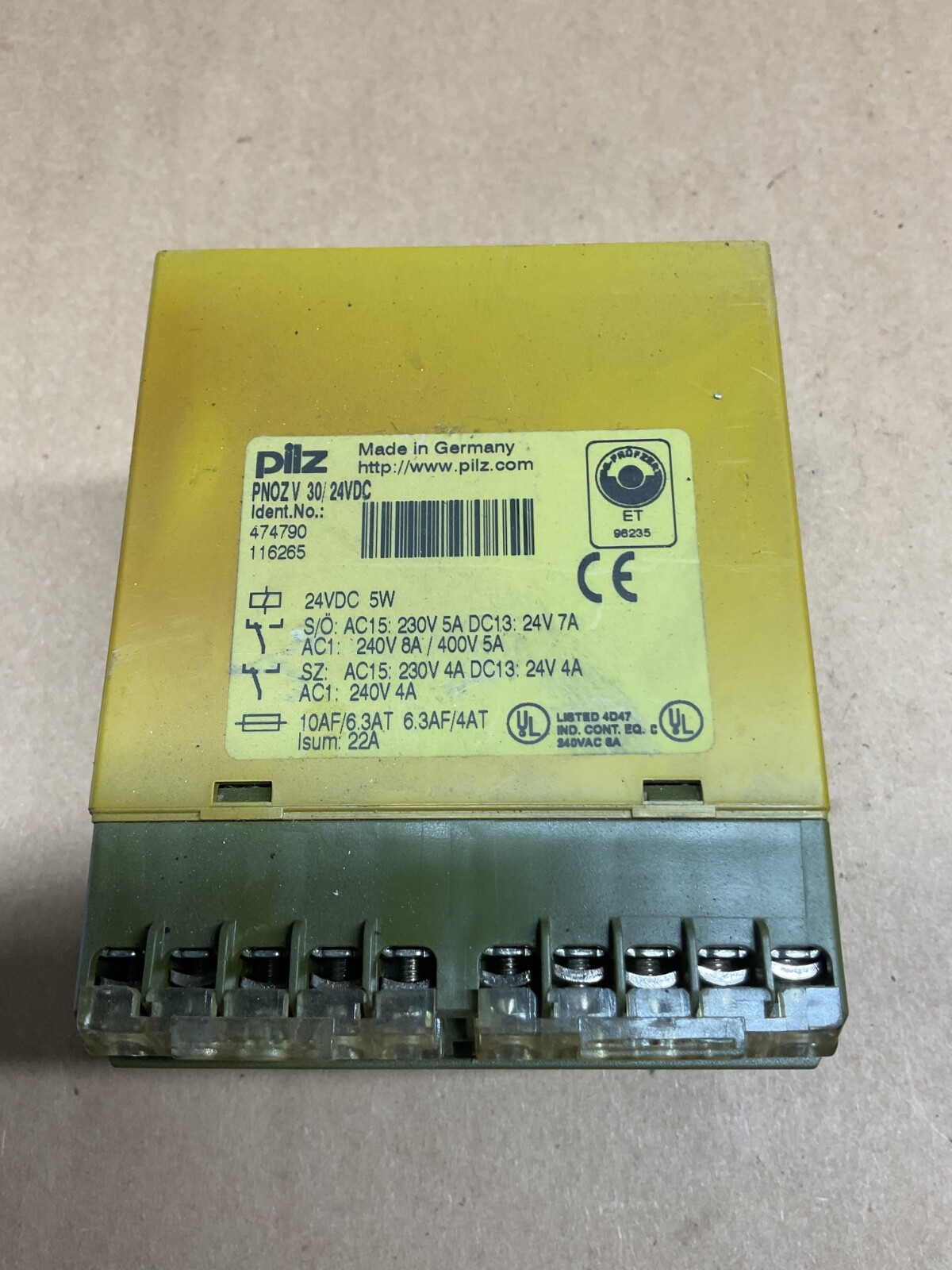 PILZ PNOZ V 474790 SAFETY RELAY, 24-VDC #4002PT129
