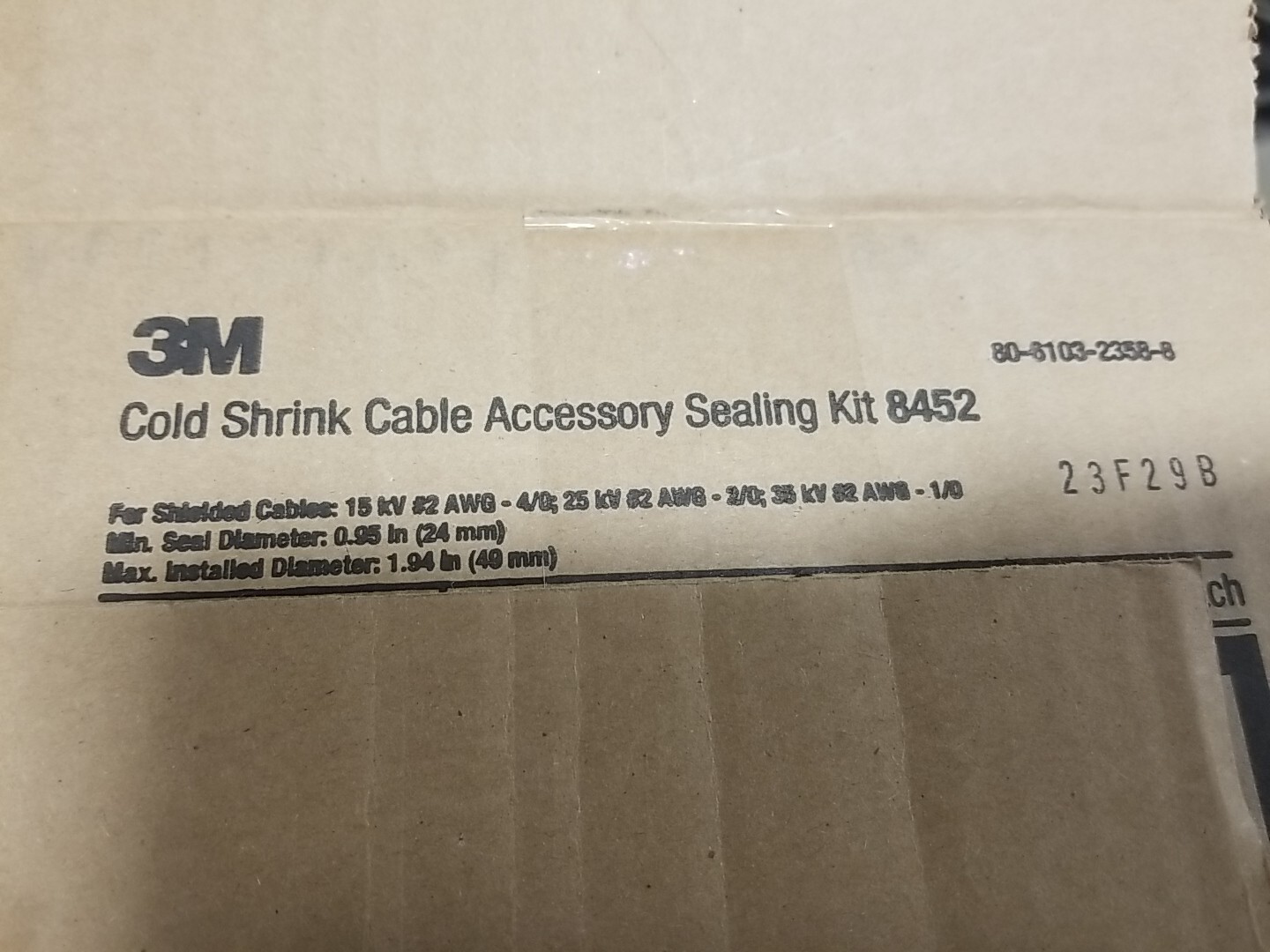 New In Sealed Plastic Bag 3M Cold Shrink 8452 Cable Accessory Sealing