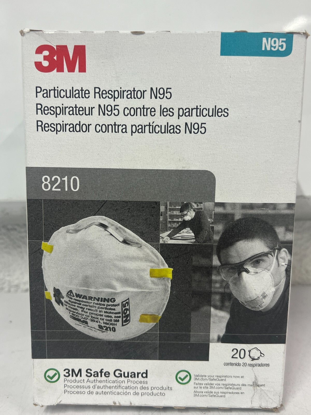 BOX OF 20 3M Particulate Respirators N95 #8210