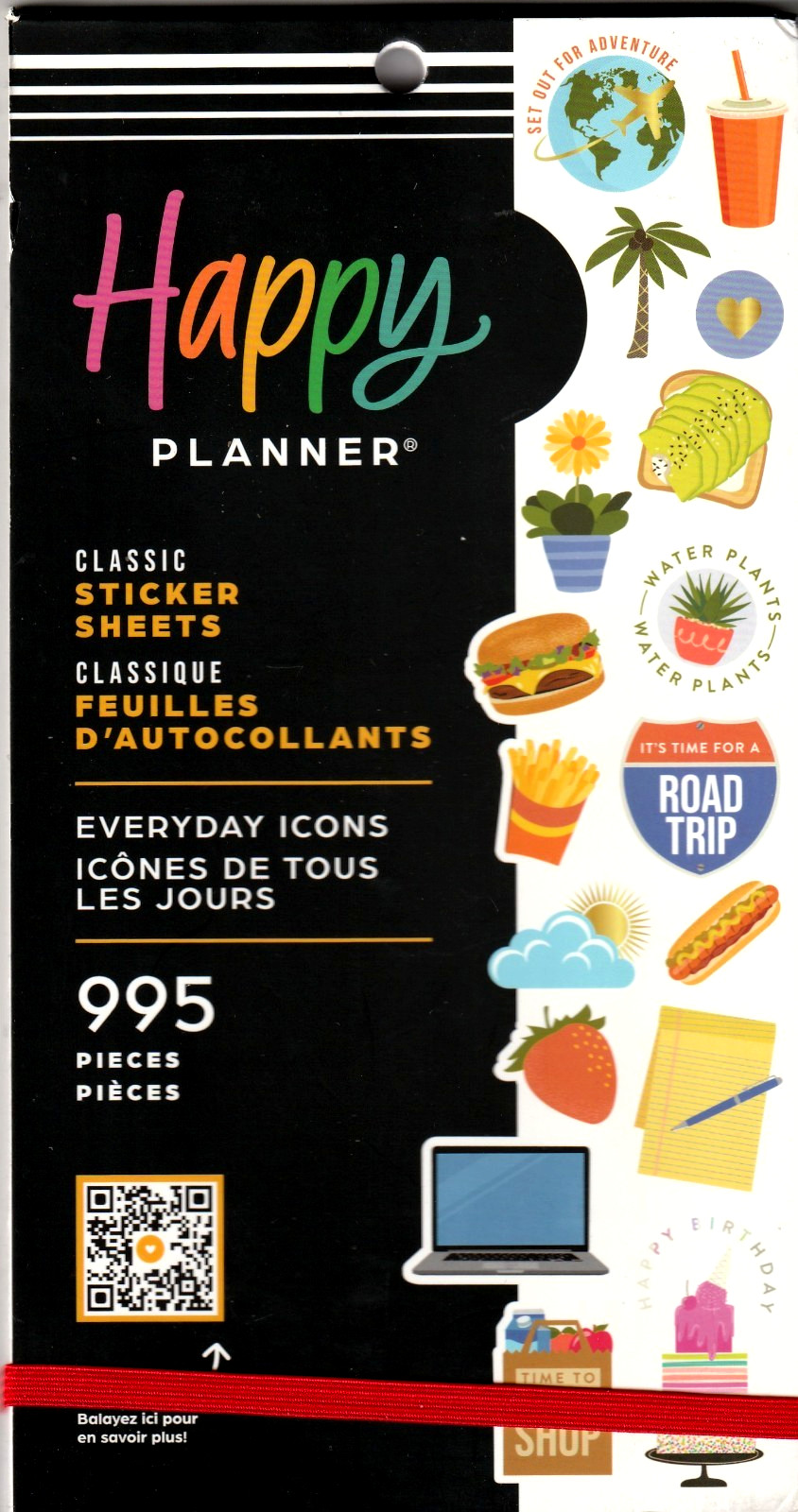 Happy Planner EVERYDAY ICONS – BRIGHT & BOLD Sticker Book -30 Pgs – 995 Pcs -NEW