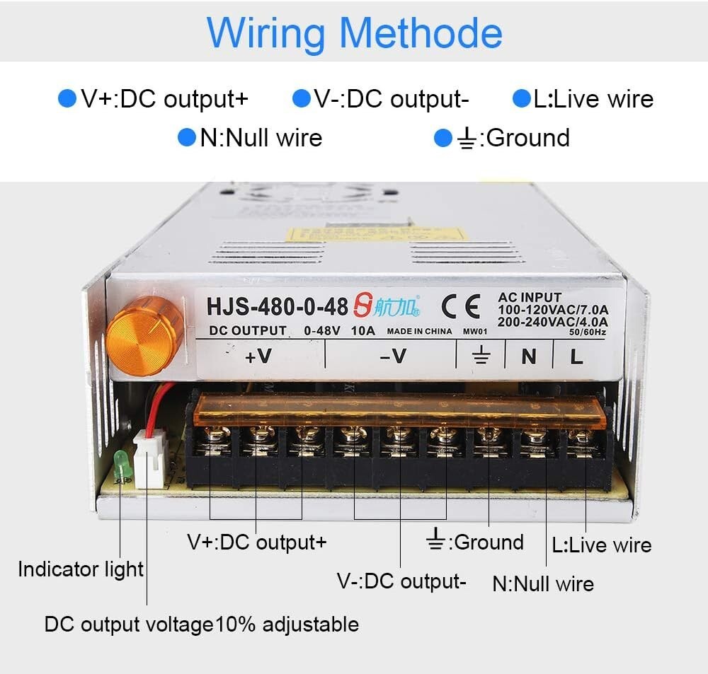 Adjustable DC Power Voltage Converter AC 110V-220V to DC 0-48V Module Switchi…
