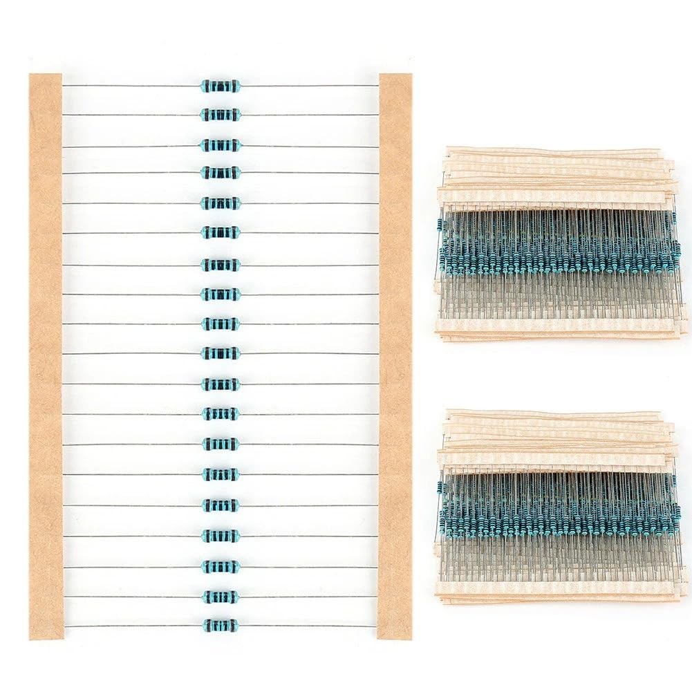 600PCS 1/4W Metal Film Resistor Assortment Kit – 30 Values (10Ω to 1MΩ) ±1%