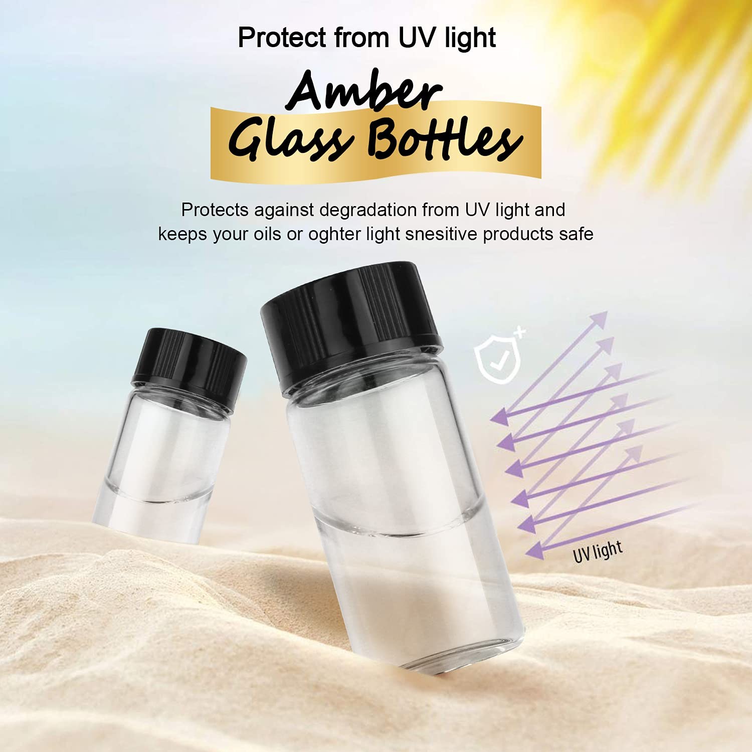 USRommaner 50 Pack,5ml (1/6 oz) Clear Glass Liquid Sample Vial with Screw Cap…