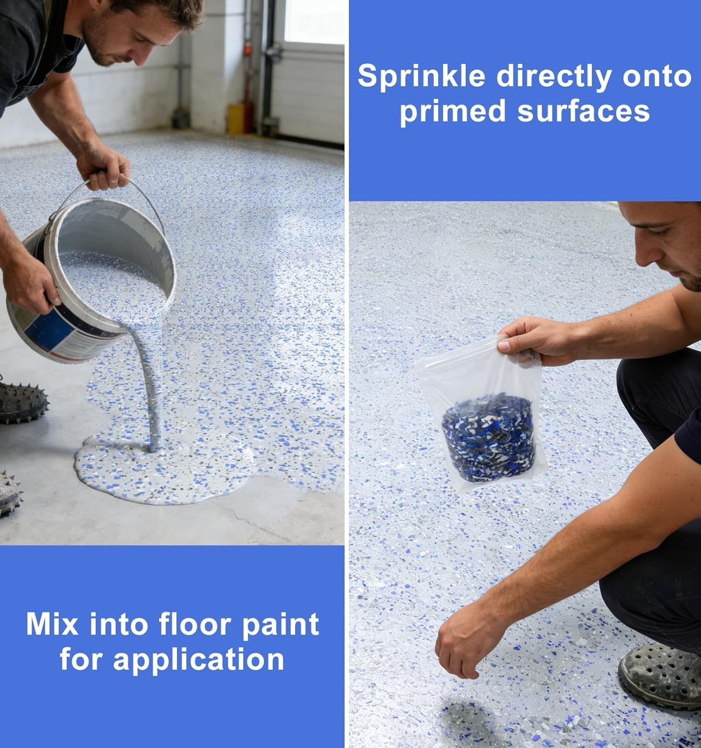 Epoxy Floor Flakes, 454g/1Lb Chips Flakes 16 Ounce (Pack of 1), Blue