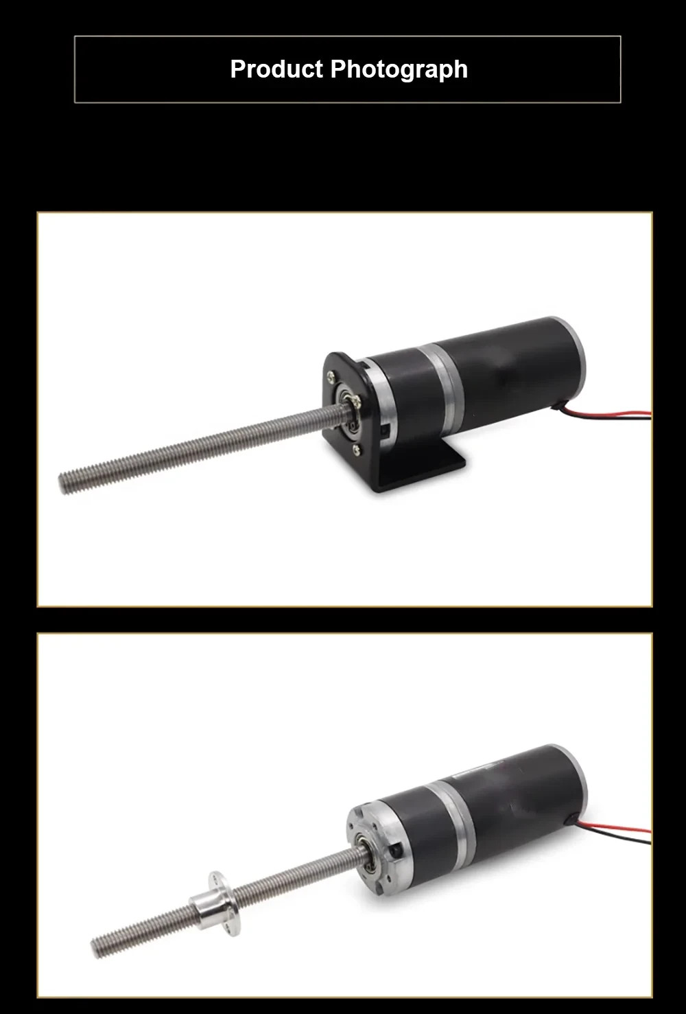 100kg 36mm 12V/24V M8 100mm/50mm threaded long shaft planetary DC reducer motor