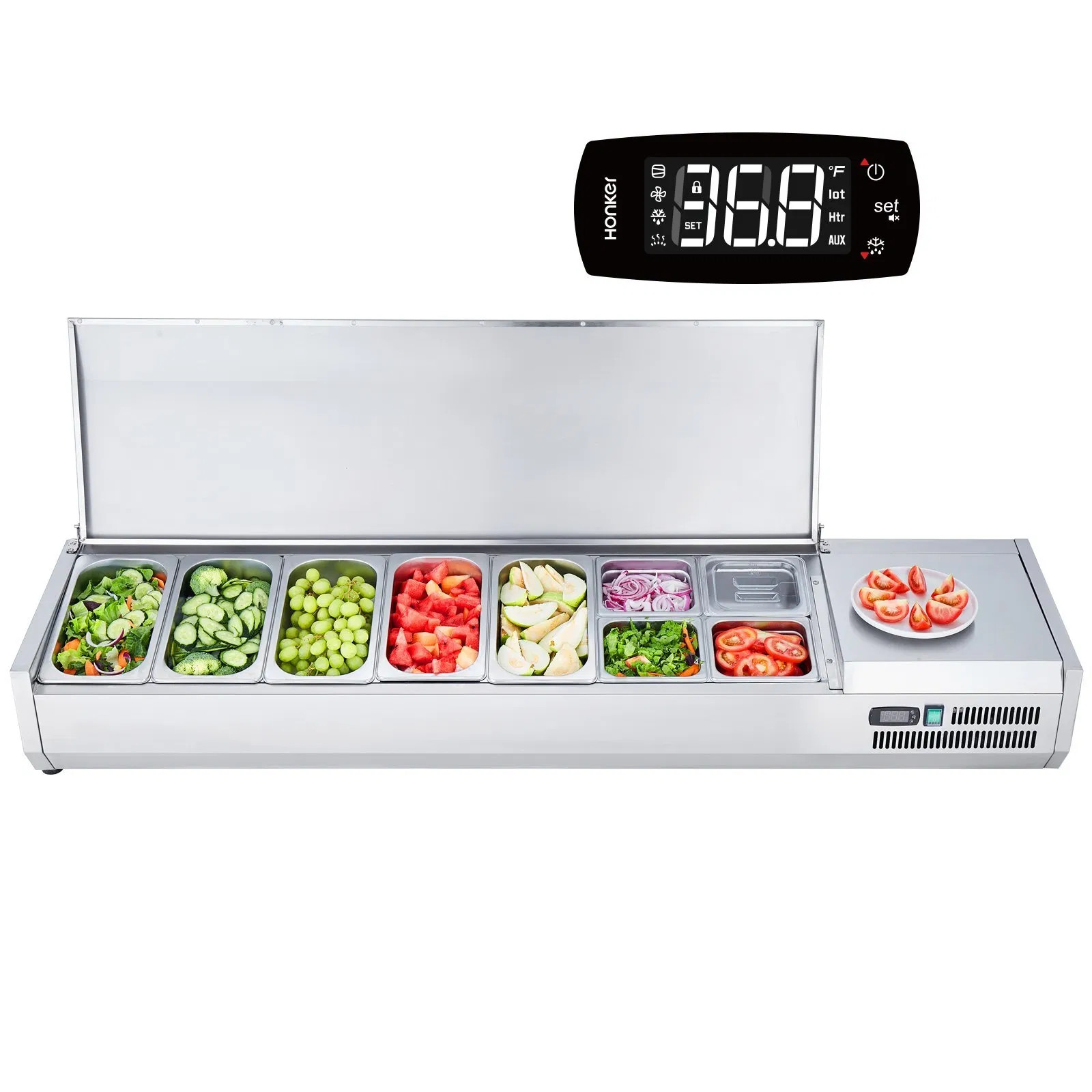 Refrigerated Condiment Prep Station, 160 W Countertop Refrigerated Condiment St