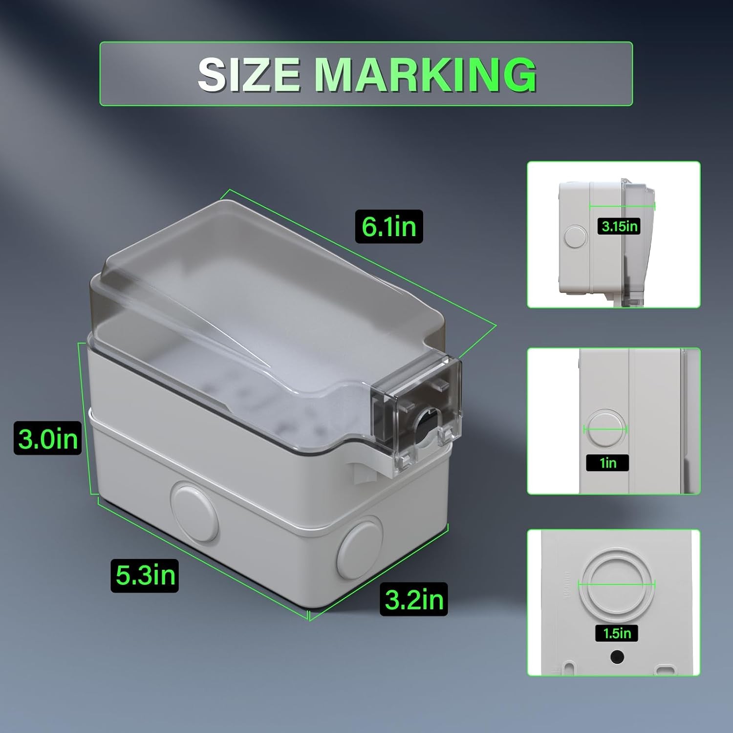 [UL Listed] BSEED 20 Amp GFCI Outdoor Electrical Outlet Box, IP66 Waterproof & L
