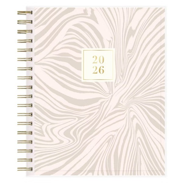 2026 Daily/Monthly Planner 7"x9" Ella Tan Clear Pocket Cover