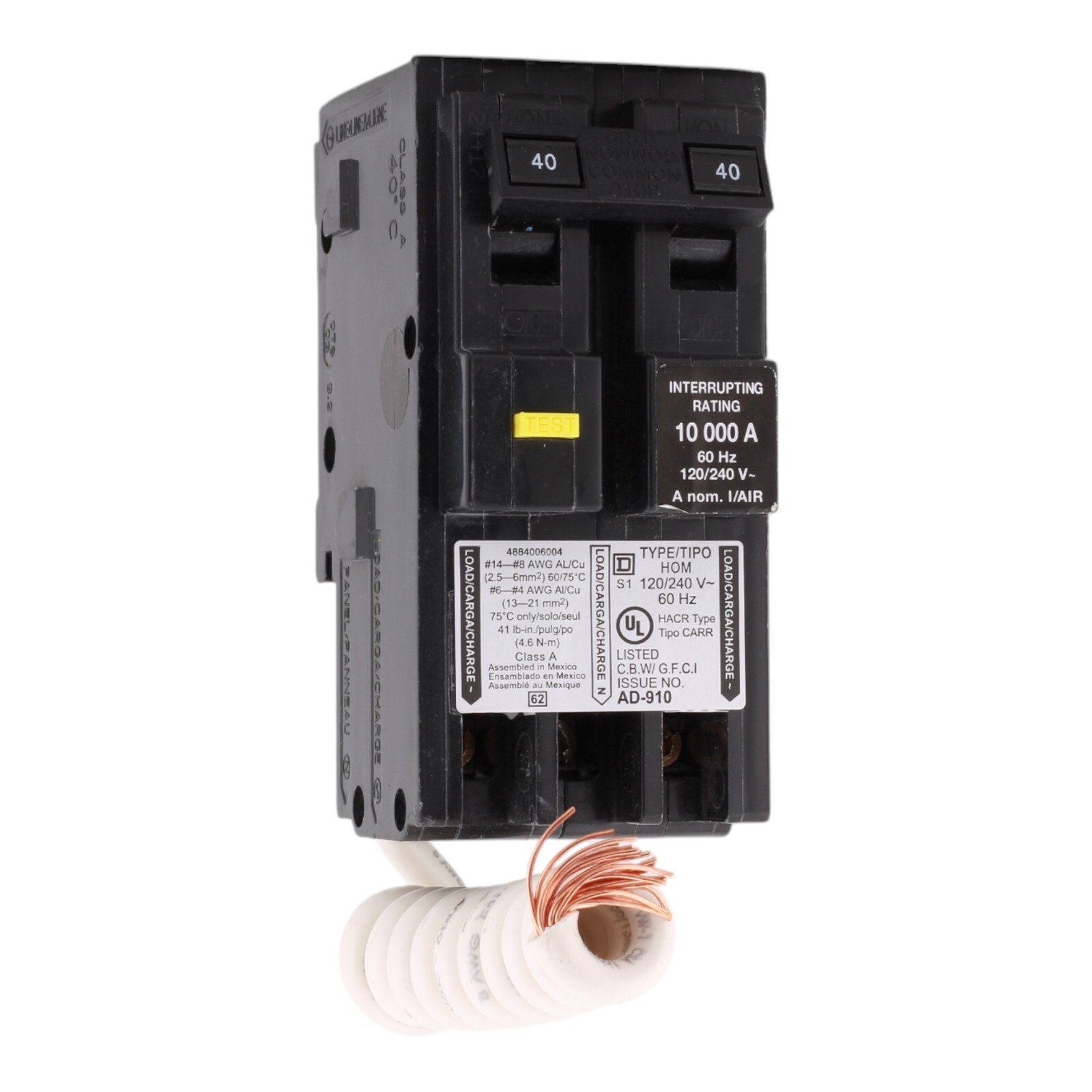 NEW Square D Homeline HOM240GFIC 40A 2P 120/240V GFCI Circuit Breaker