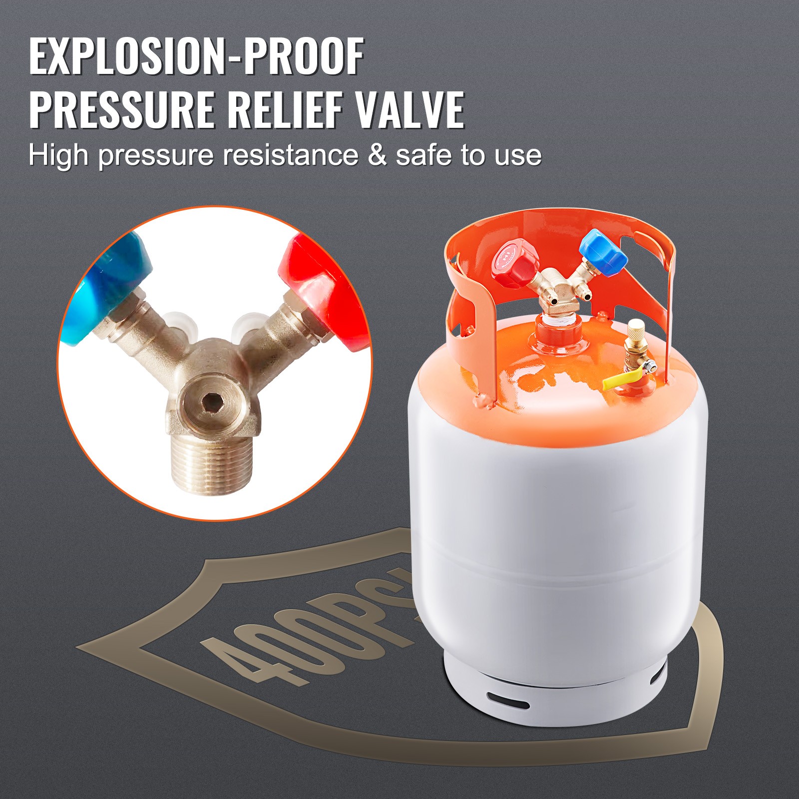 VEVOR Refrigerant Recovery Reclaim 50lb Cylinder Tank 400 PSI liquid Rated