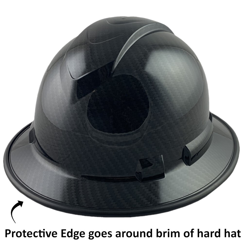 Pyramex Ridgeline Full Brim Hard Hat with 4pt suspension – Shiny Black Graphite