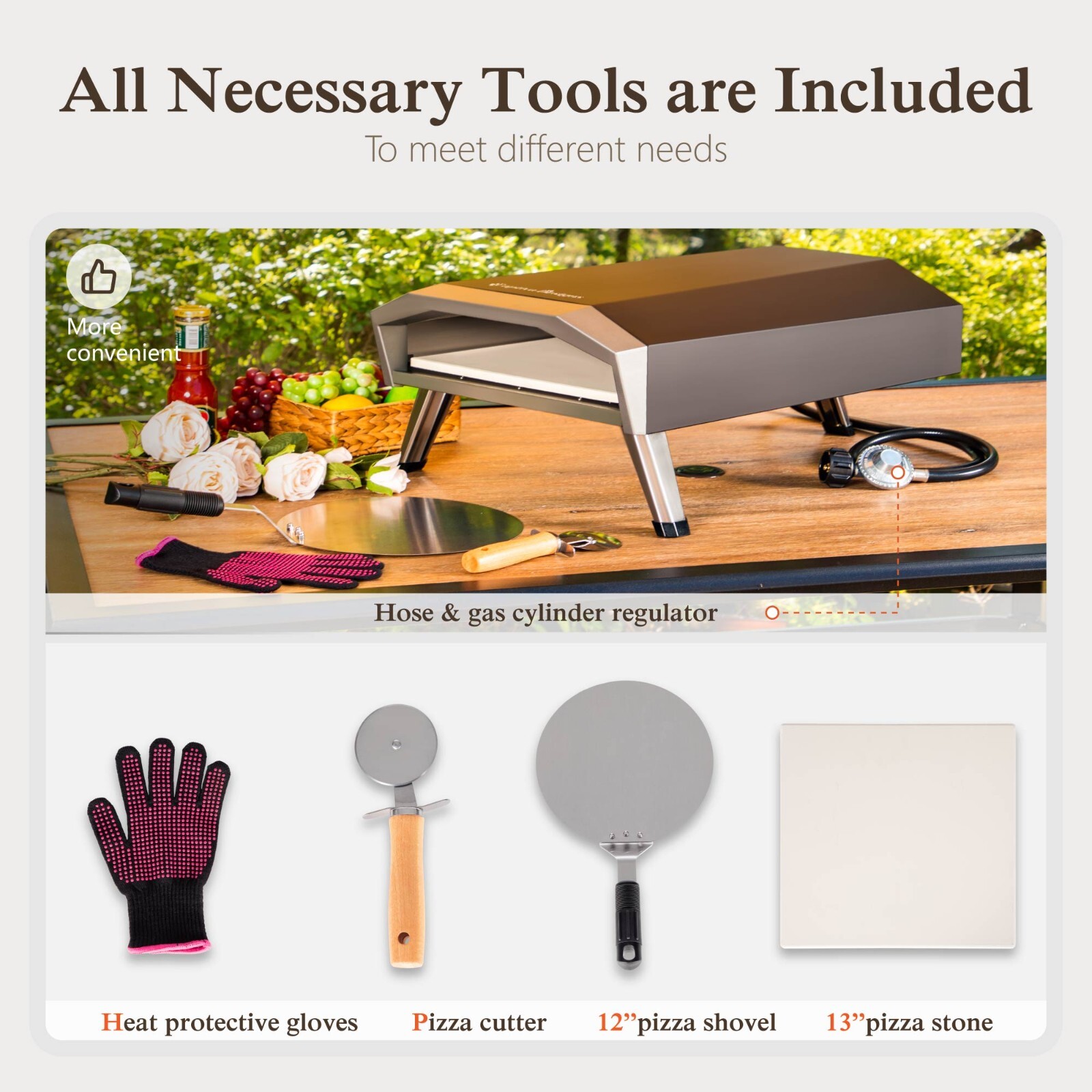 Portable Oven Pizza Outdoor Pizza Oven Gas Pizza Oven BBQ Pizza Maker 3-Layer