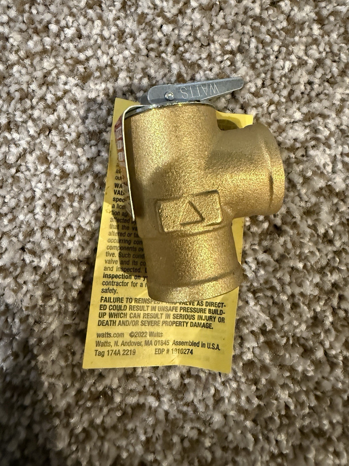 WATTS 3/4″ Brass Pressure Safety Relief Valve M335M2-030 NEW