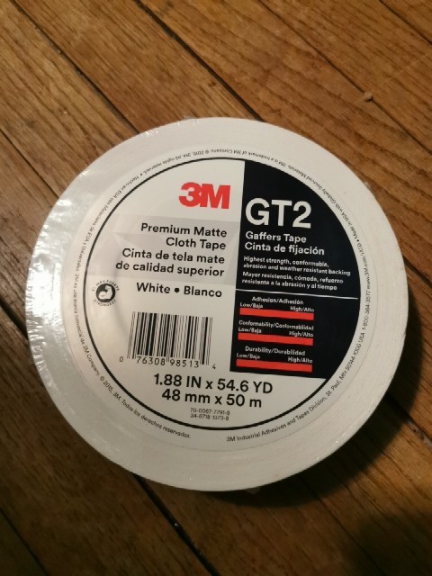 3M™ Premium Matte Cloth (Gaffers) Tape GT2 White, 1.88″ IN x 54.6′ YD