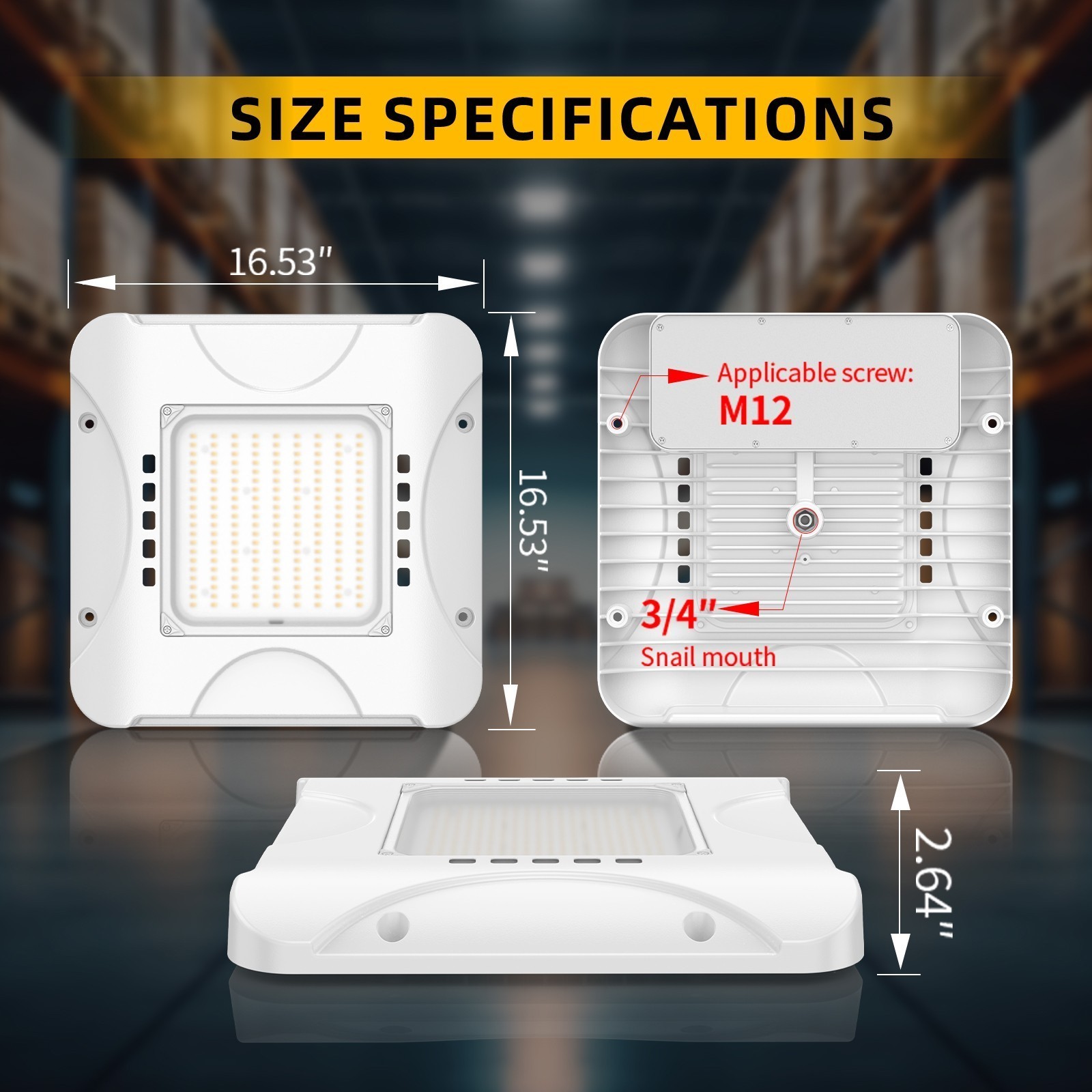 LED Canopy Light 150W TUNABLE CCT 3000K/4000K/5000K Gas Station Light 100-277VAC