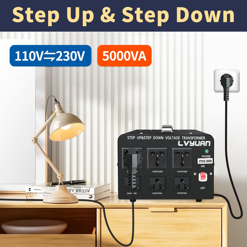 5000W Voltage Transformer Converter Step Up Down 110V 220V-240V Heavy Duty Power