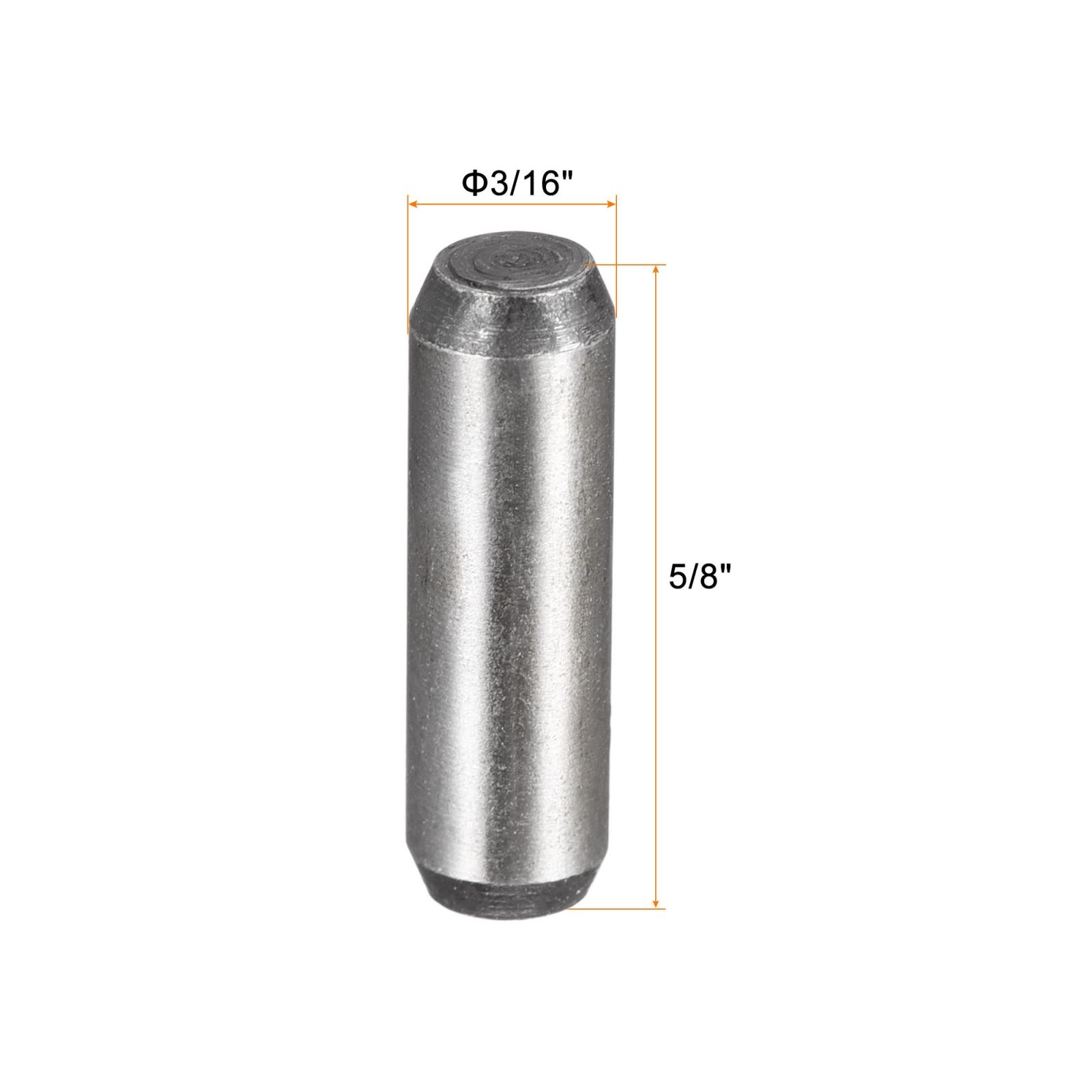 3/16-Inch x 5/8-Inch Dowel Pins Heat Treated Alloy Steel Bright Finish 10pcs